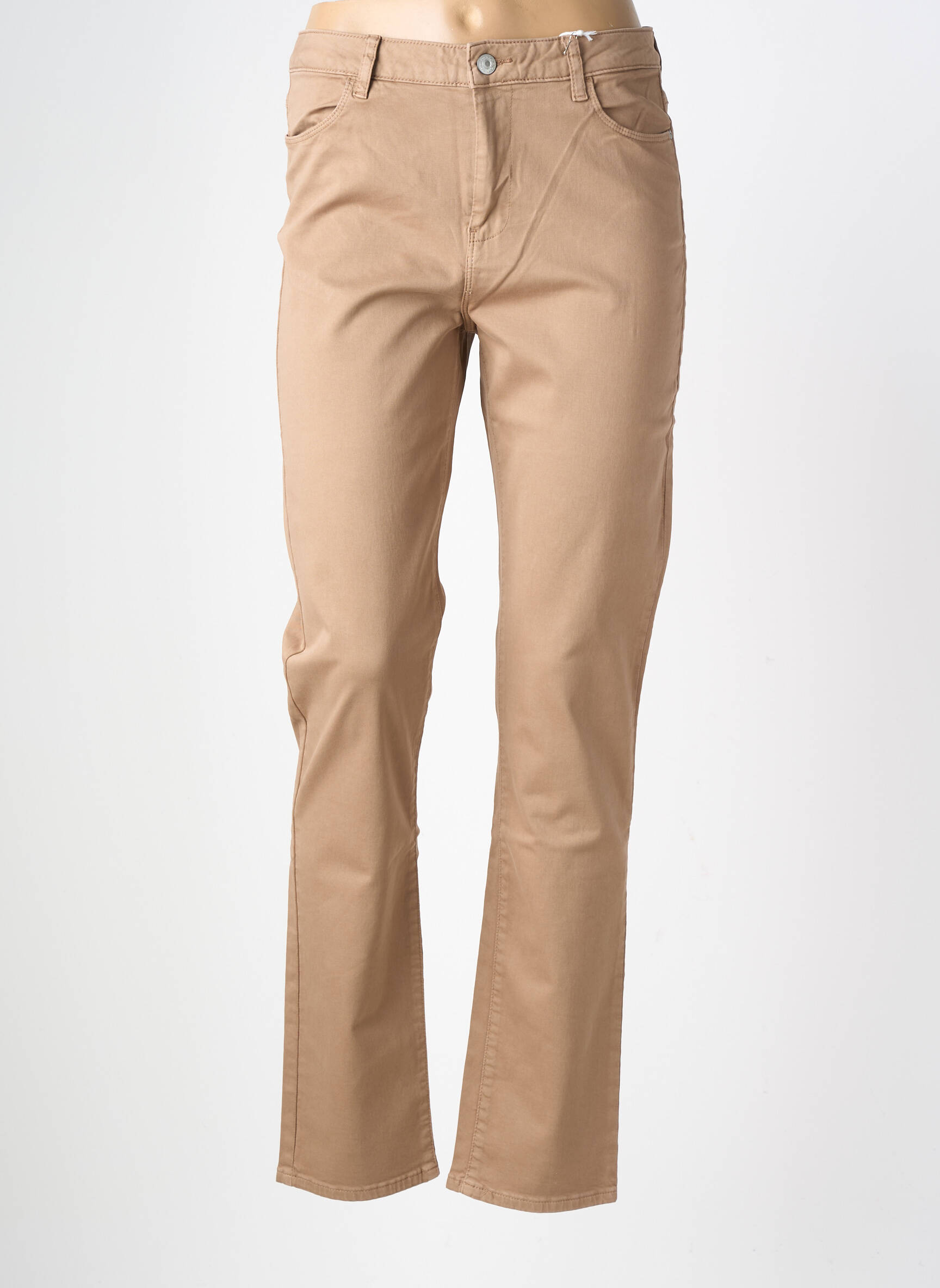 Pantalon drept elasticitate talie înaltă maro KANOPE femeie