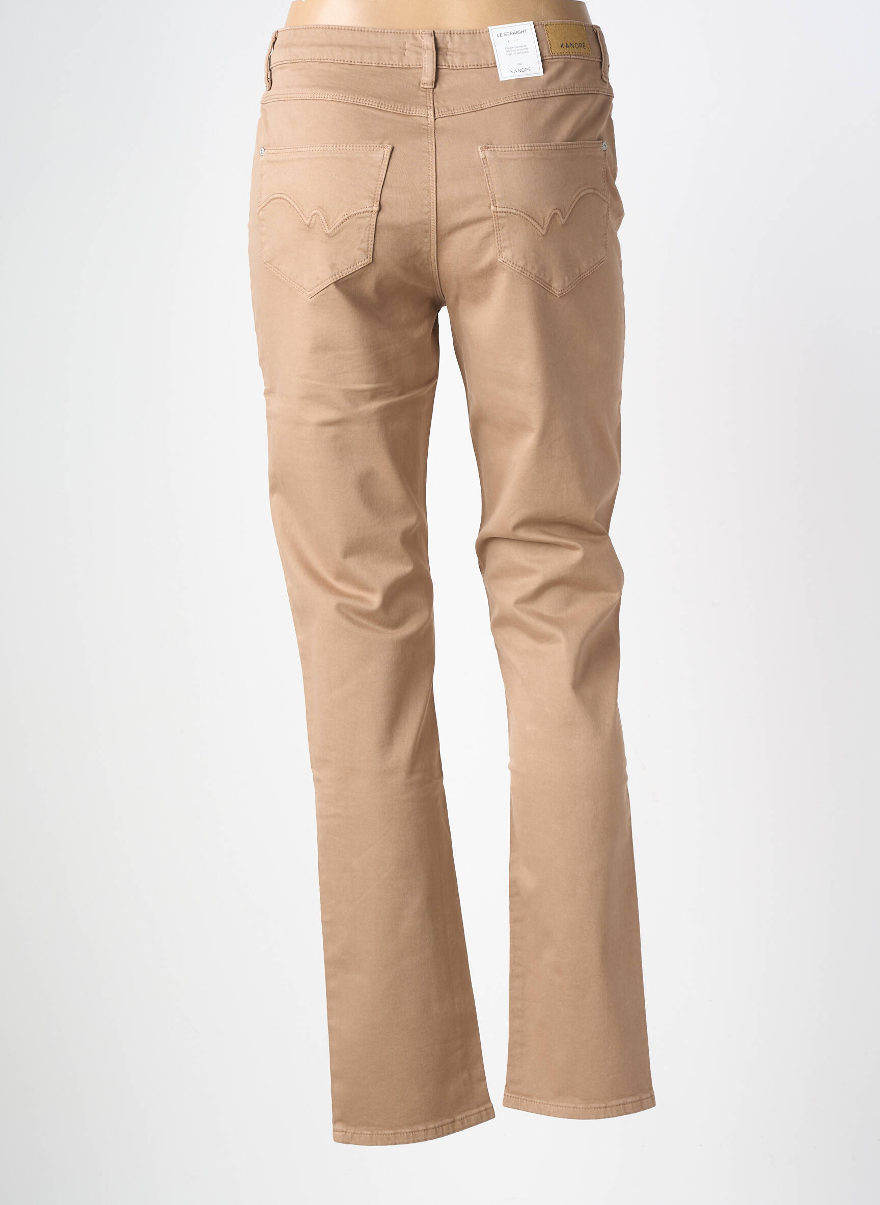Pantalon drept elasticitate talie înaltă maro KANOPE femeie