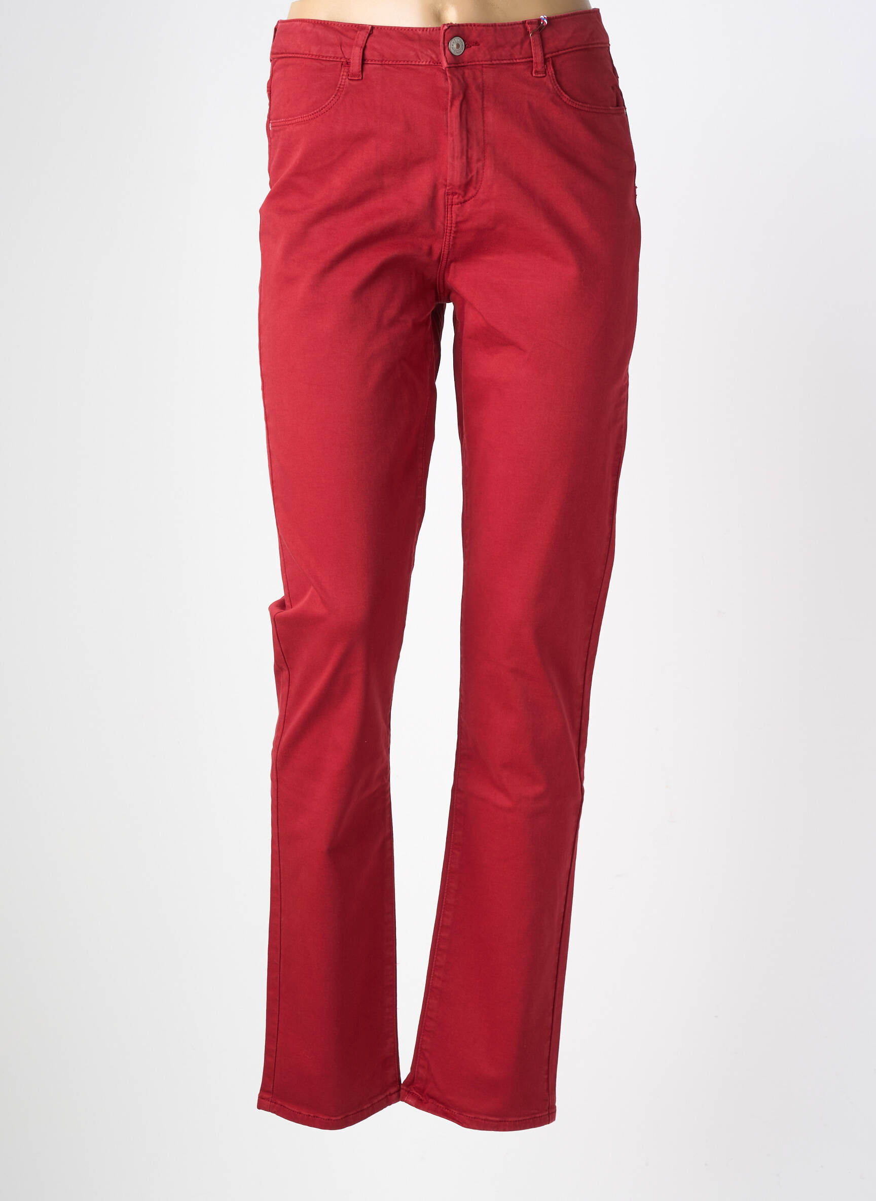 Pantalon drept elasticitate talie înaltă roșu KANOPE femeie