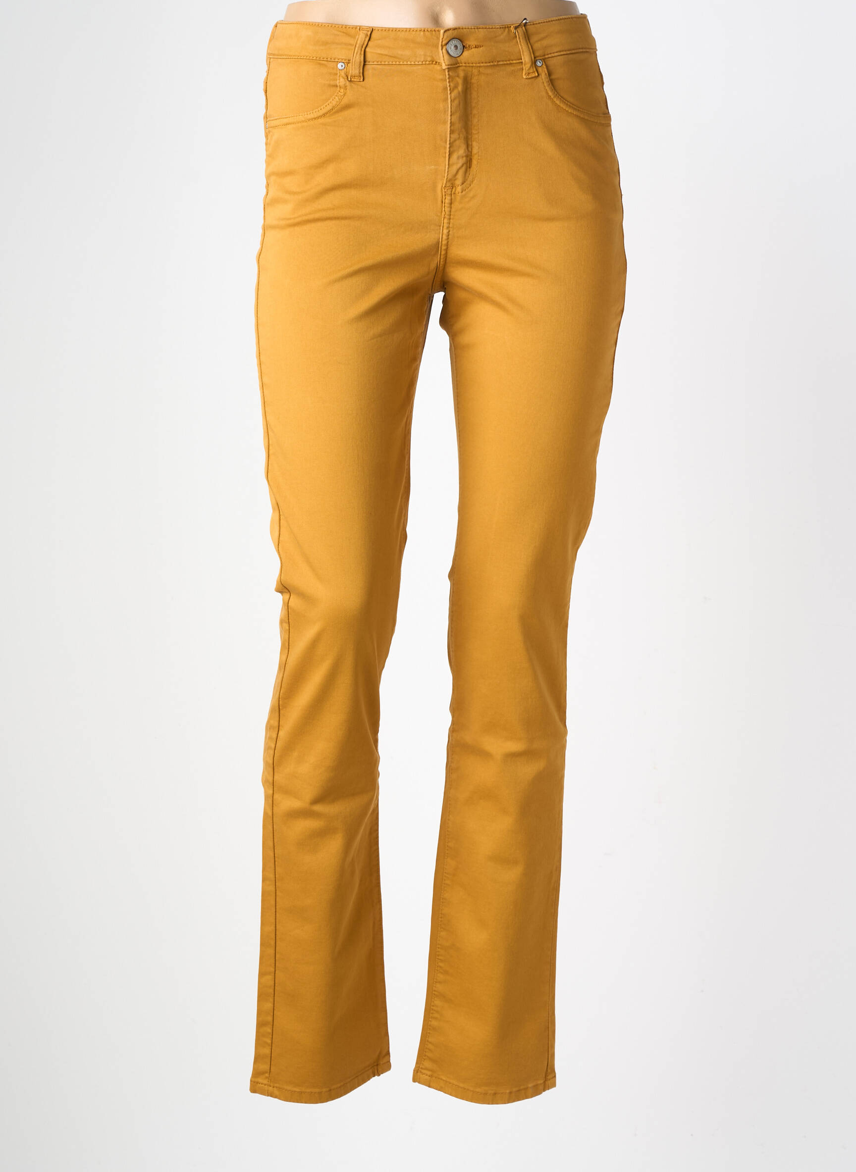 Pantalon drept elasticitate talie înaltă galben KANOPE femeie