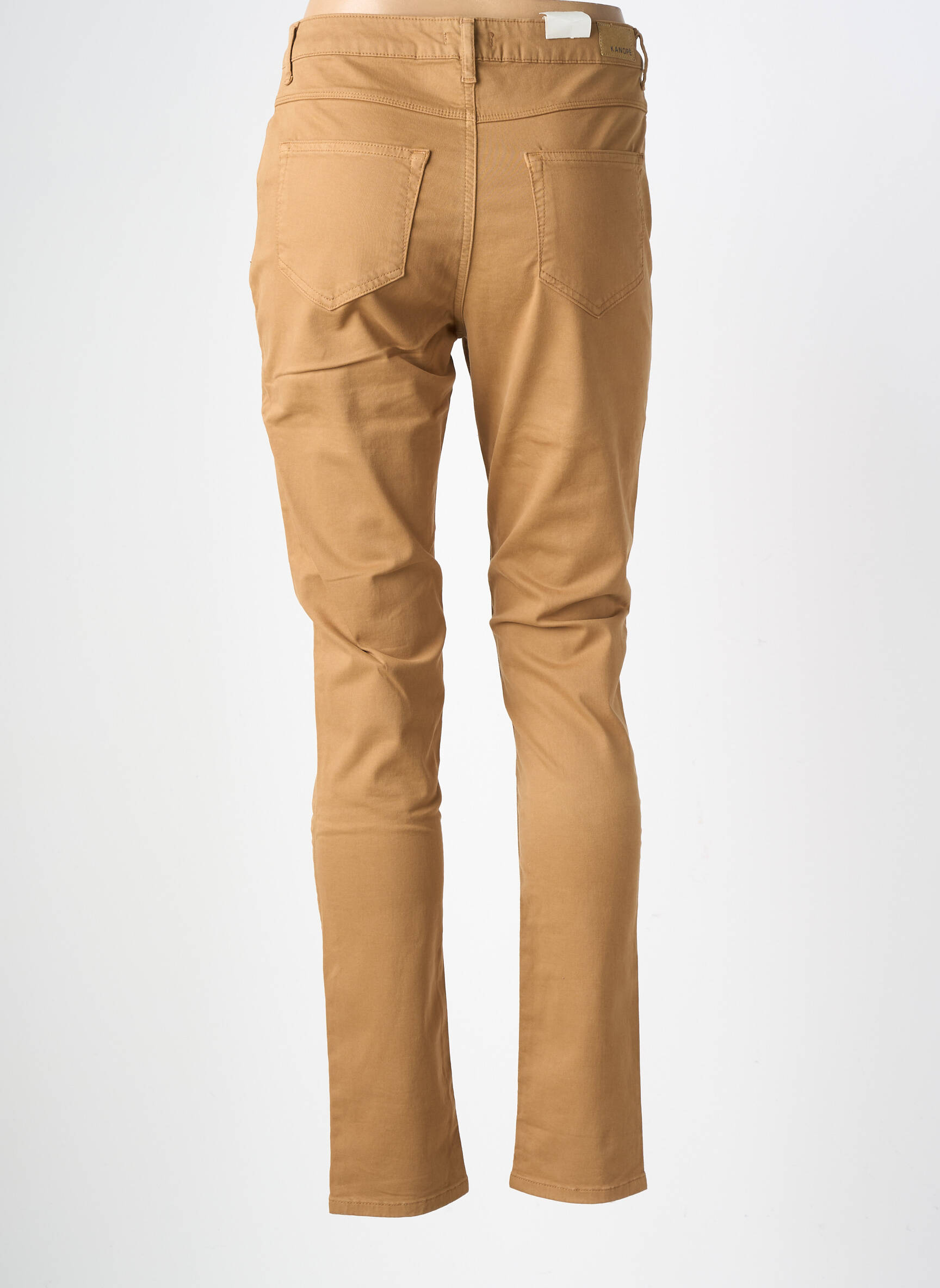 Pantalon slim țesătură poplin mărime normală maro KANOPE femeie