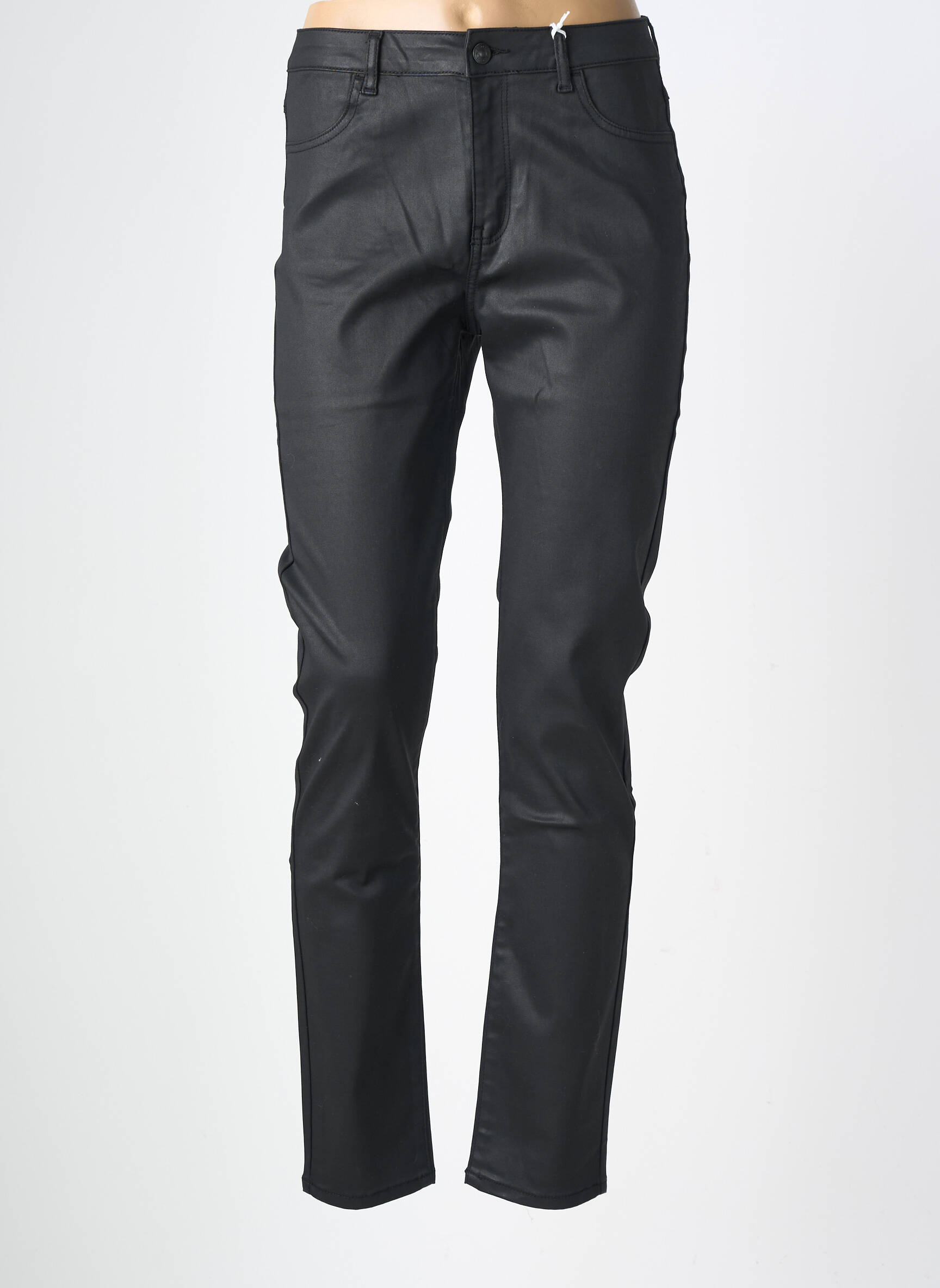 Pantalon slim țesătură acoperită mărime normală negru KANOPE femeie