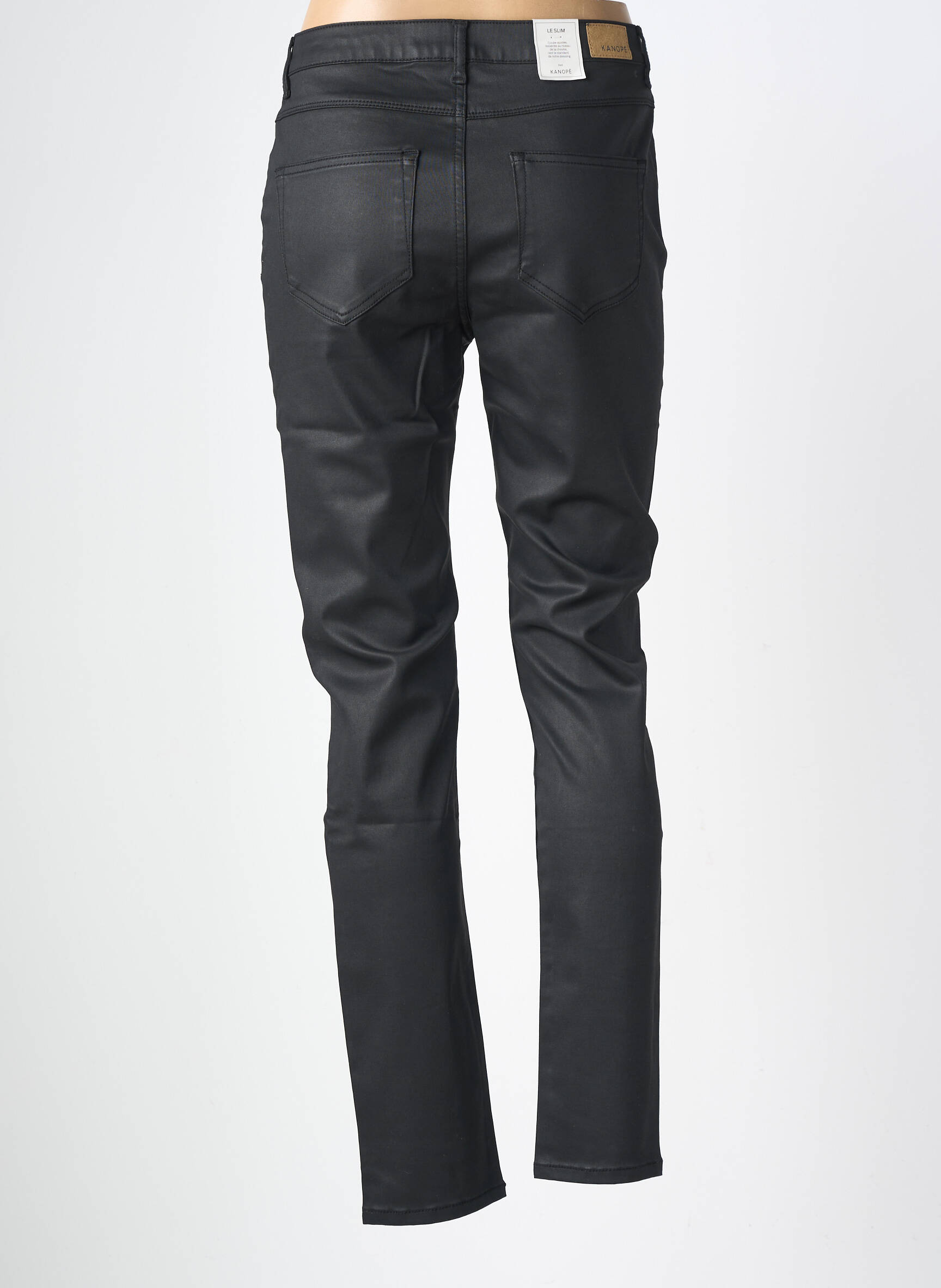 Pantalon slim țesătură acoperită mărime normală negru KANOPE femeie