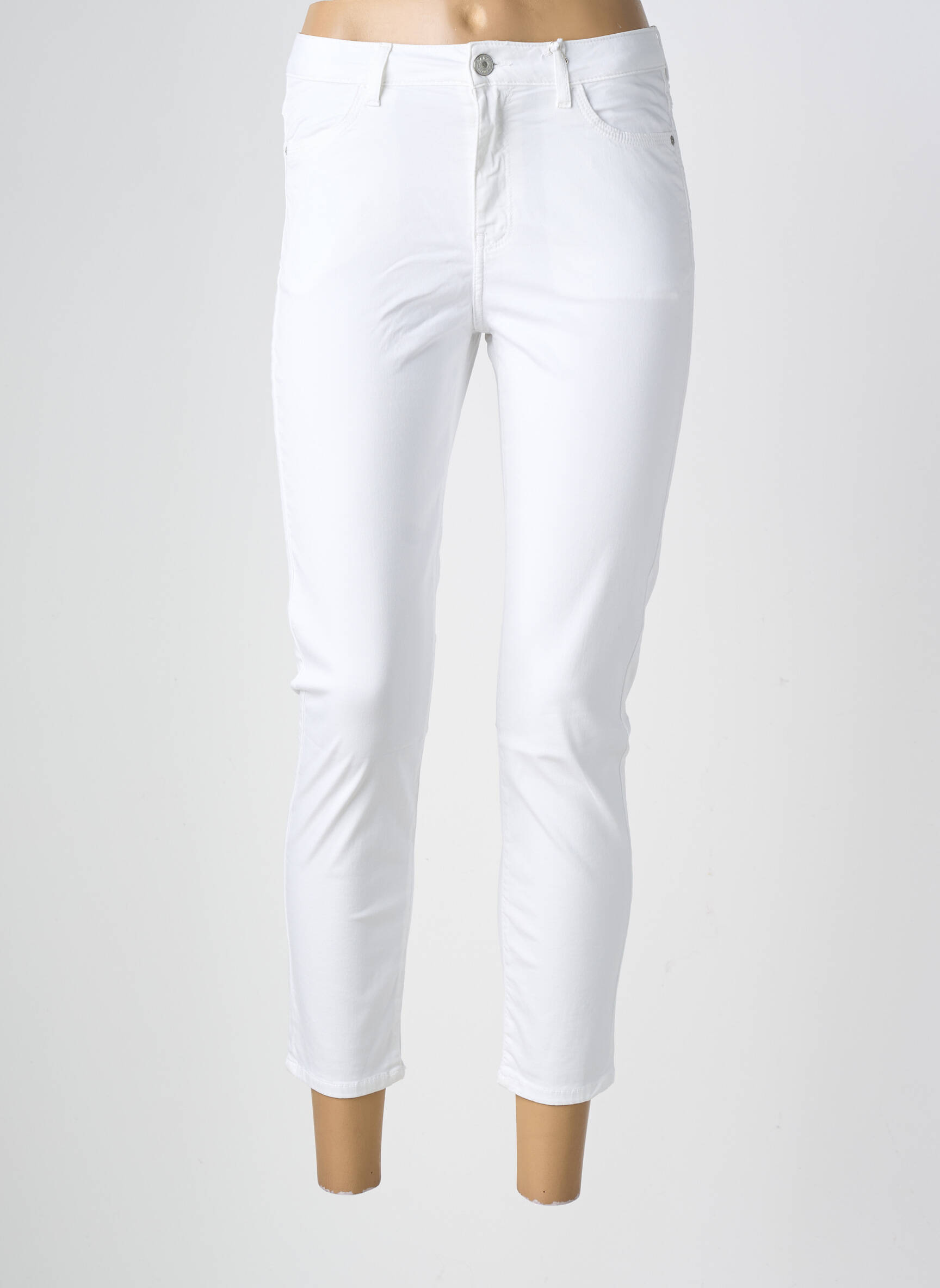 Pantalon 7/8 elasticitate mărime normală alb KANOPE femeie