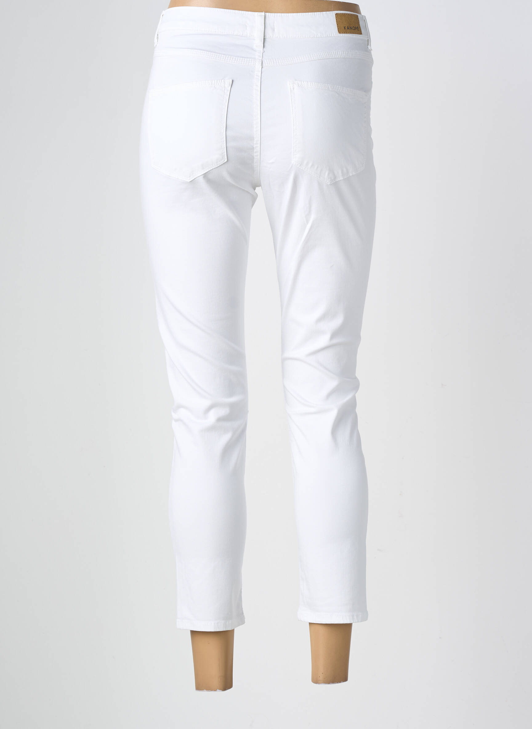 Pantalon 7/8 elasticitate mărime normală alb KANOPE femeie