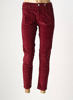 Pantalon slim elasticitate mărime normală roșu F.A.M. femeie