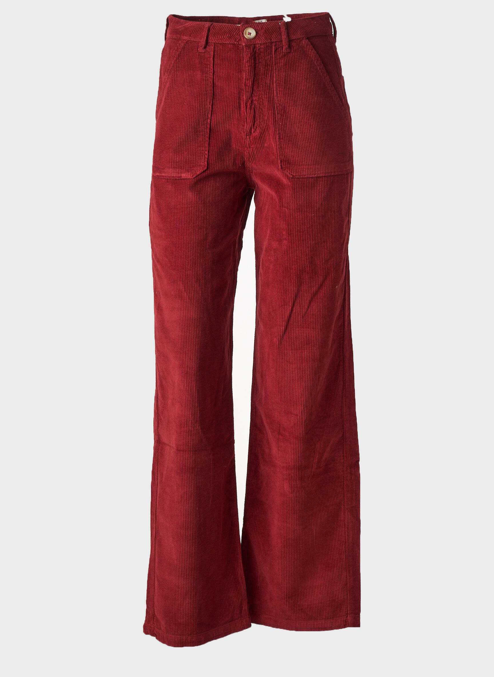 Pantalon evazat elasticitate talie înaltă roșu KANOPE femeie
