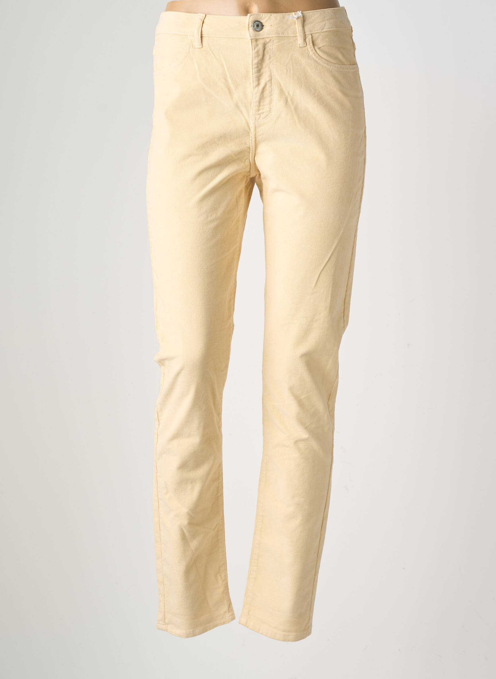 Pantalon slim talie înaltă talie înaltă bej KANOPE femeie