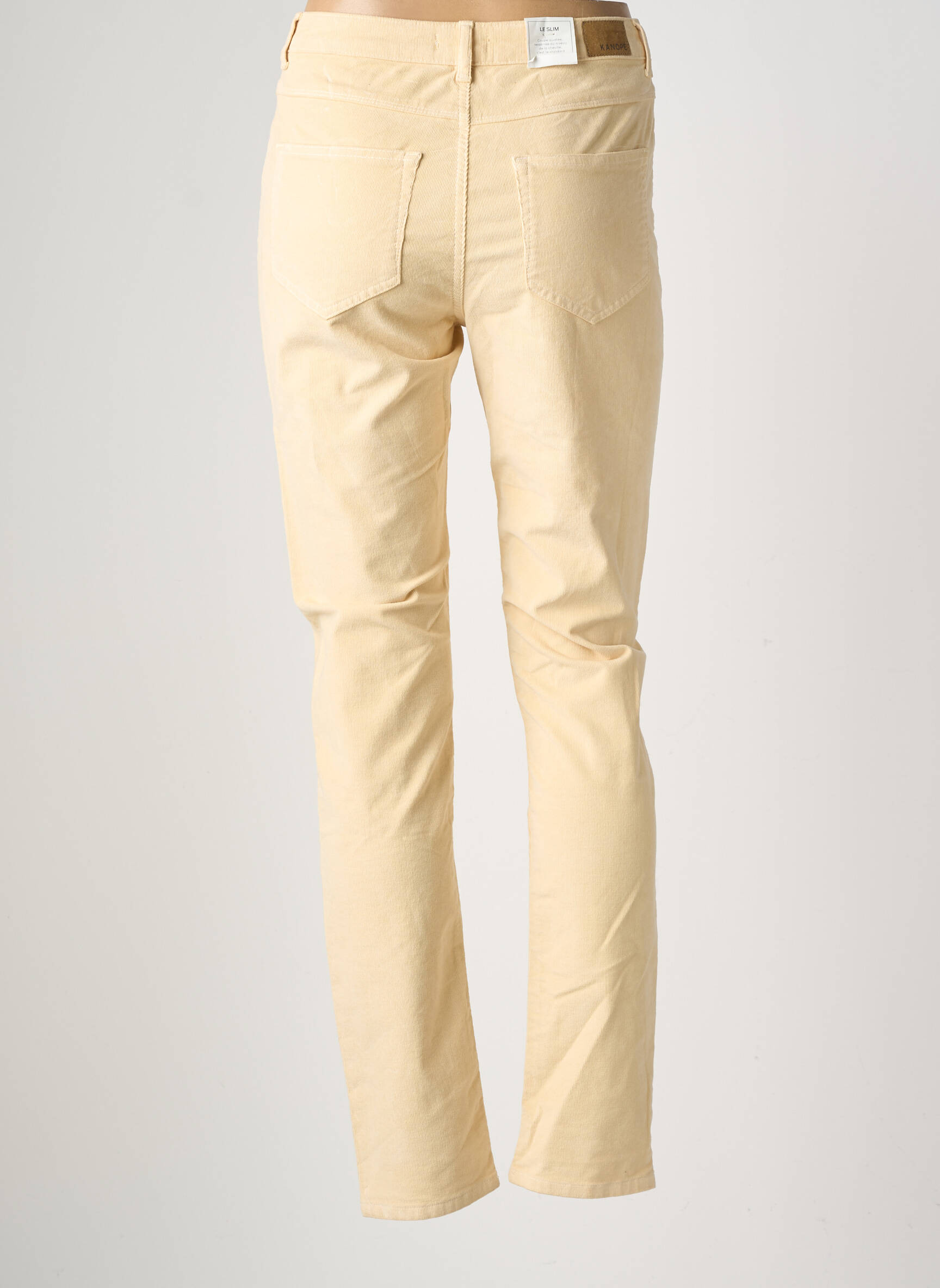 Pantalon slim talie înaltă talie înaltă bej KANOPE femeie