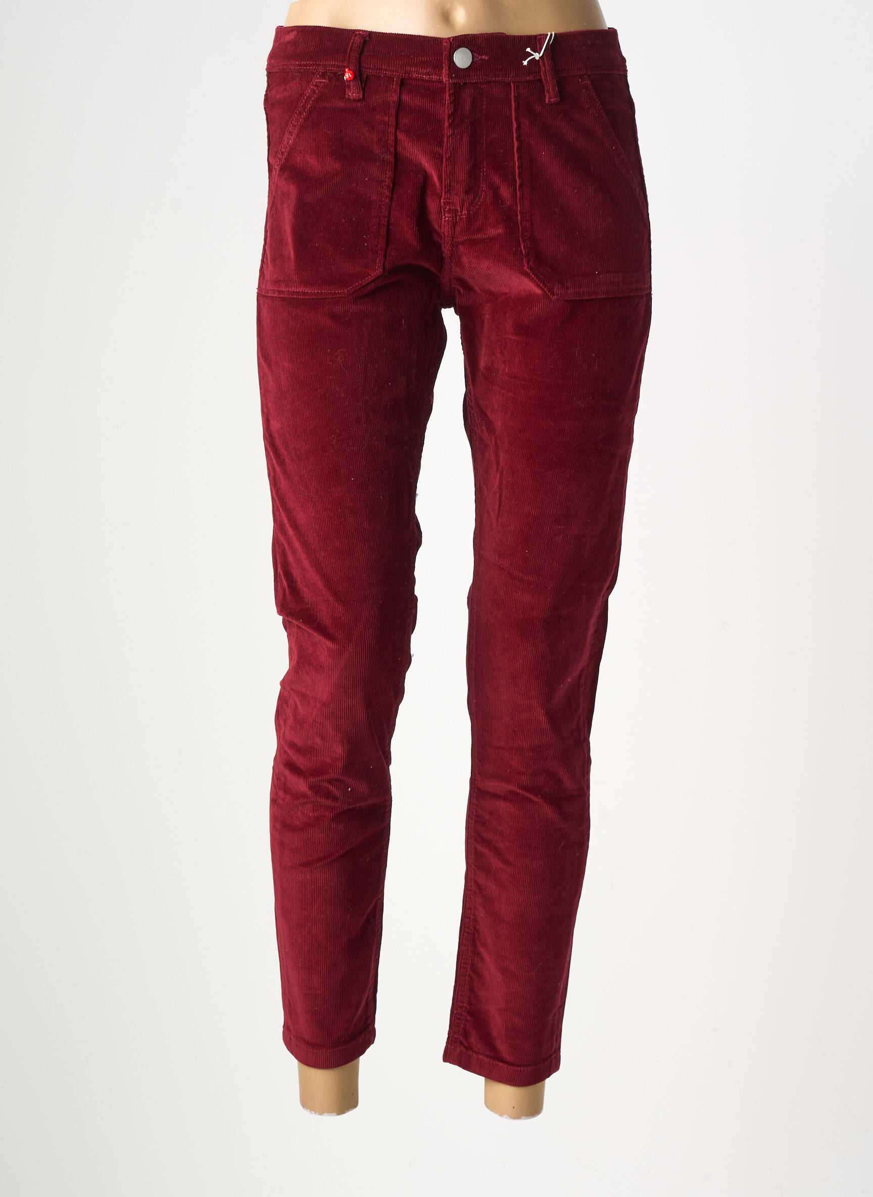 Pantalon slim elasticitate mărime normală roșu F.A.M. femeie