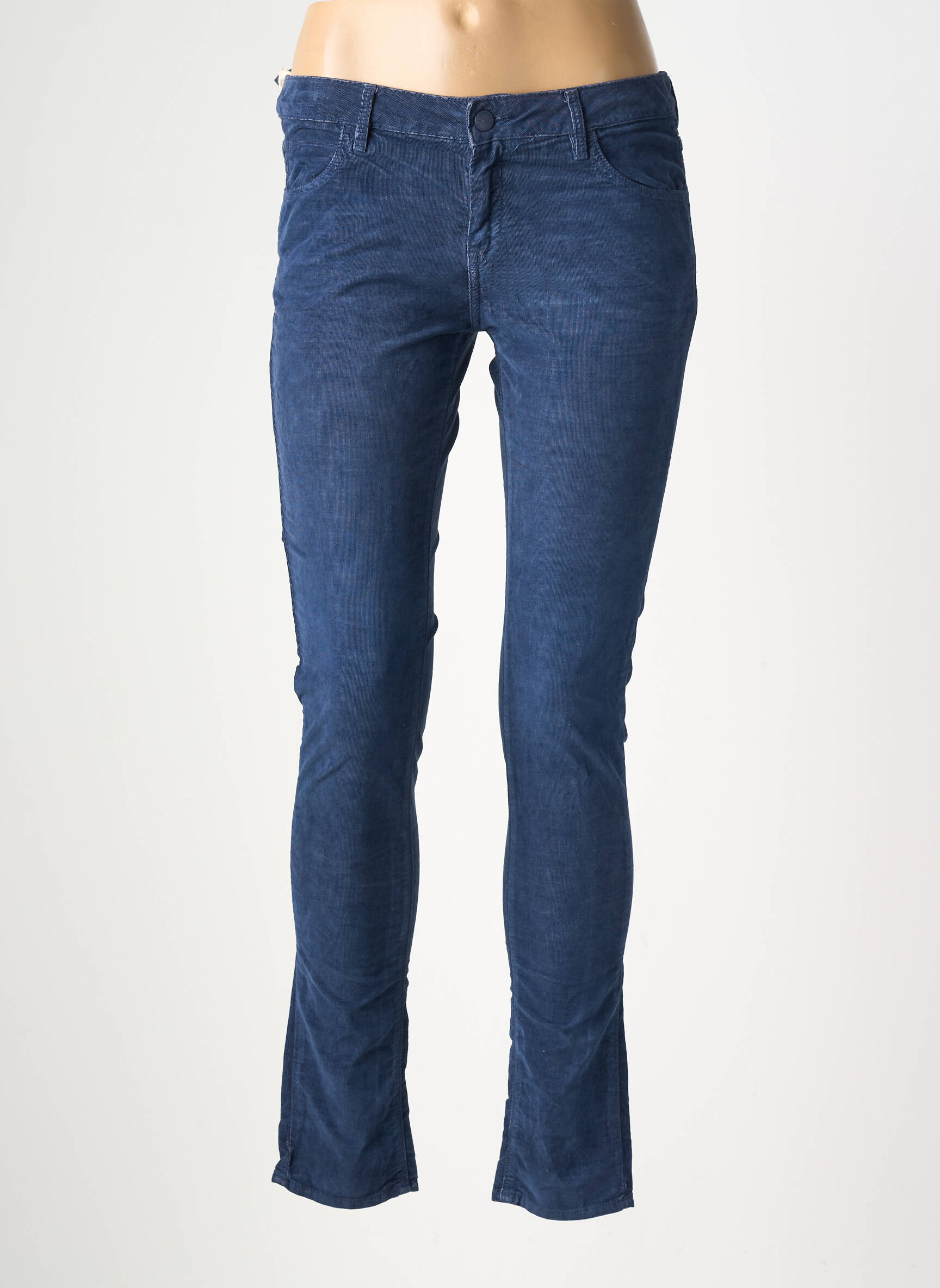 Pantalon slim talie joasă talie joasă albastru REIKO femeie