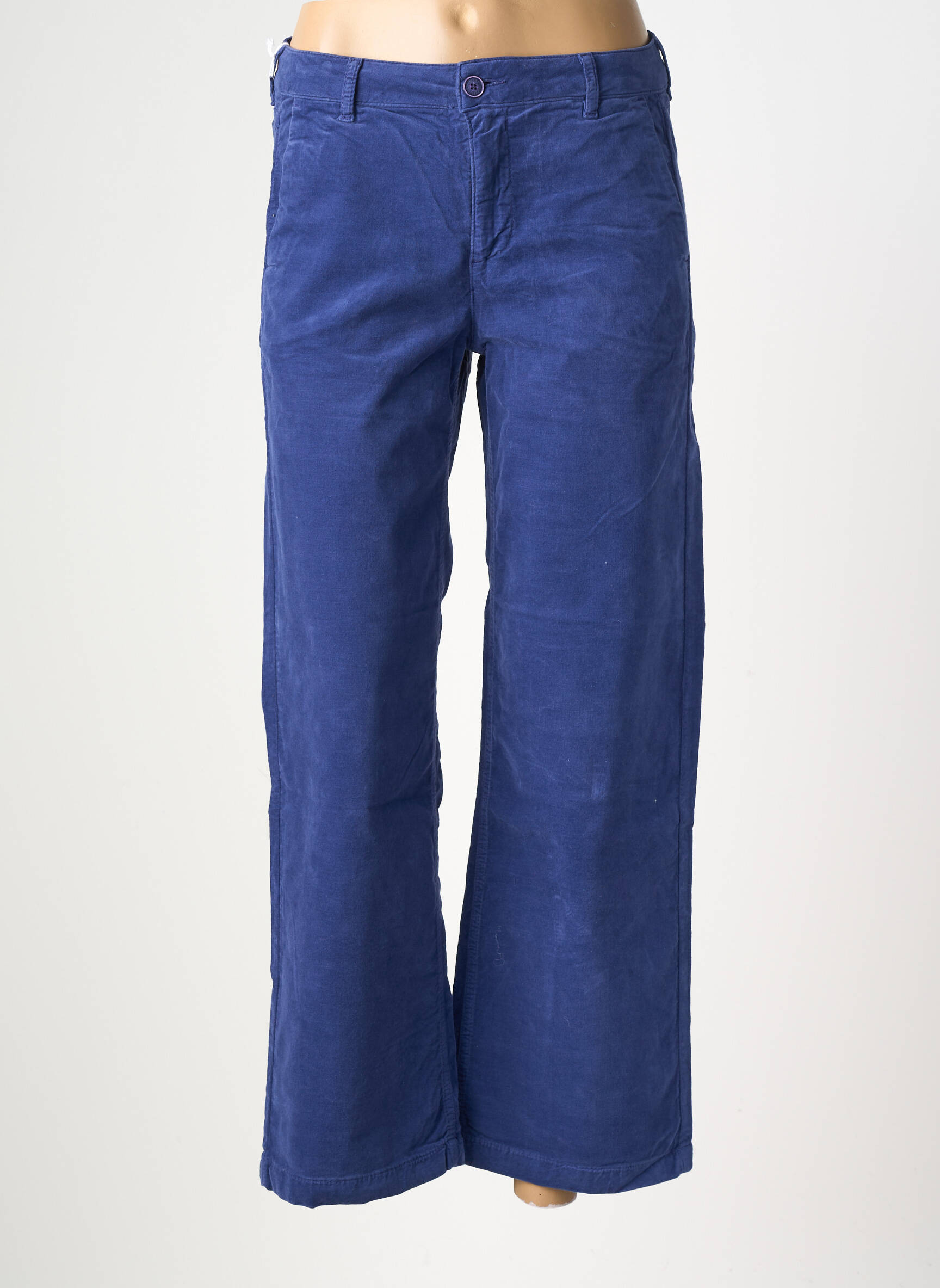 Pantalon evazat elasticitate talie înaltă albastru HAPPY femeie