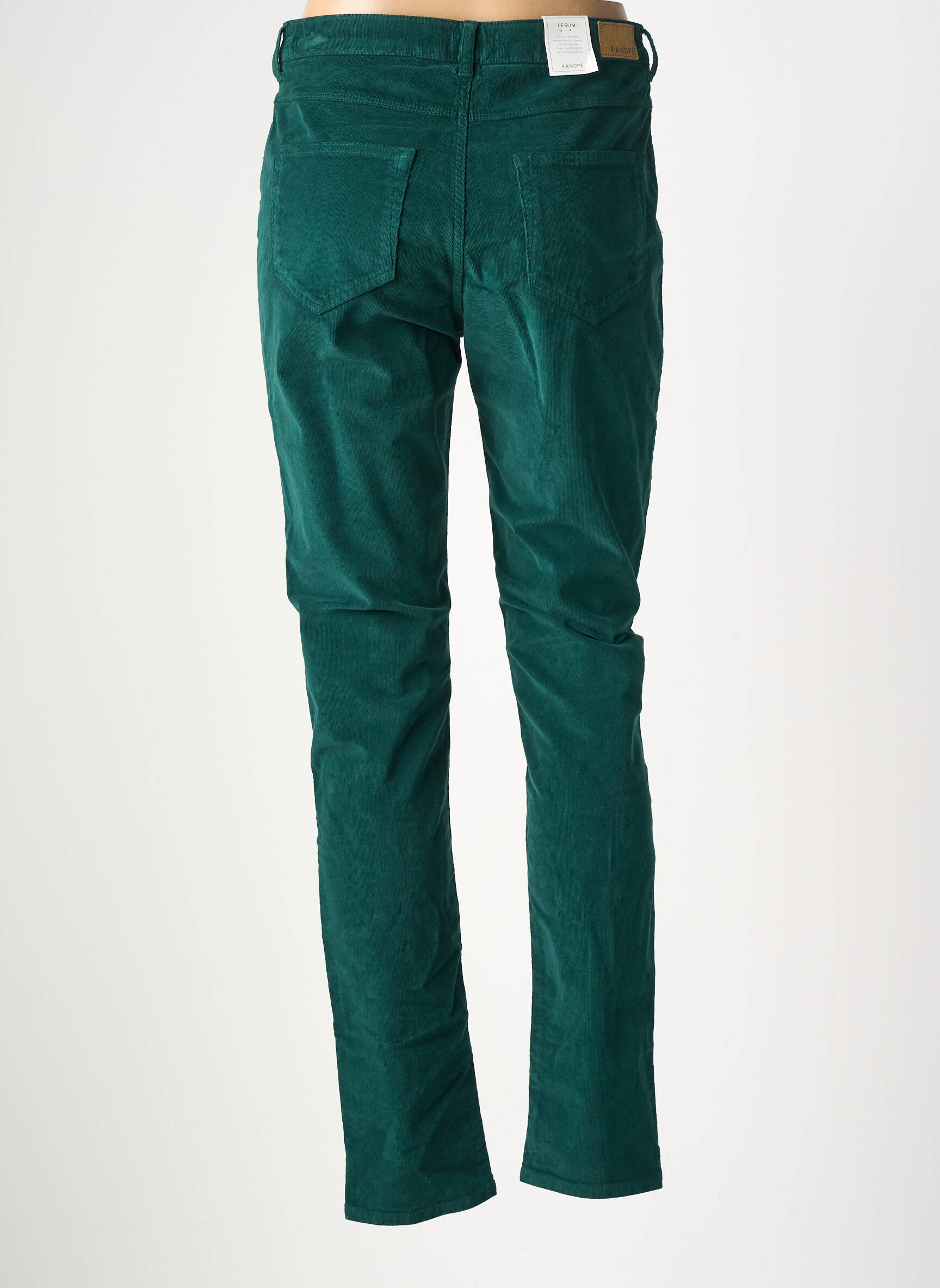 Pantalon slim elasticitate mărime normală verde KANOPE femeie