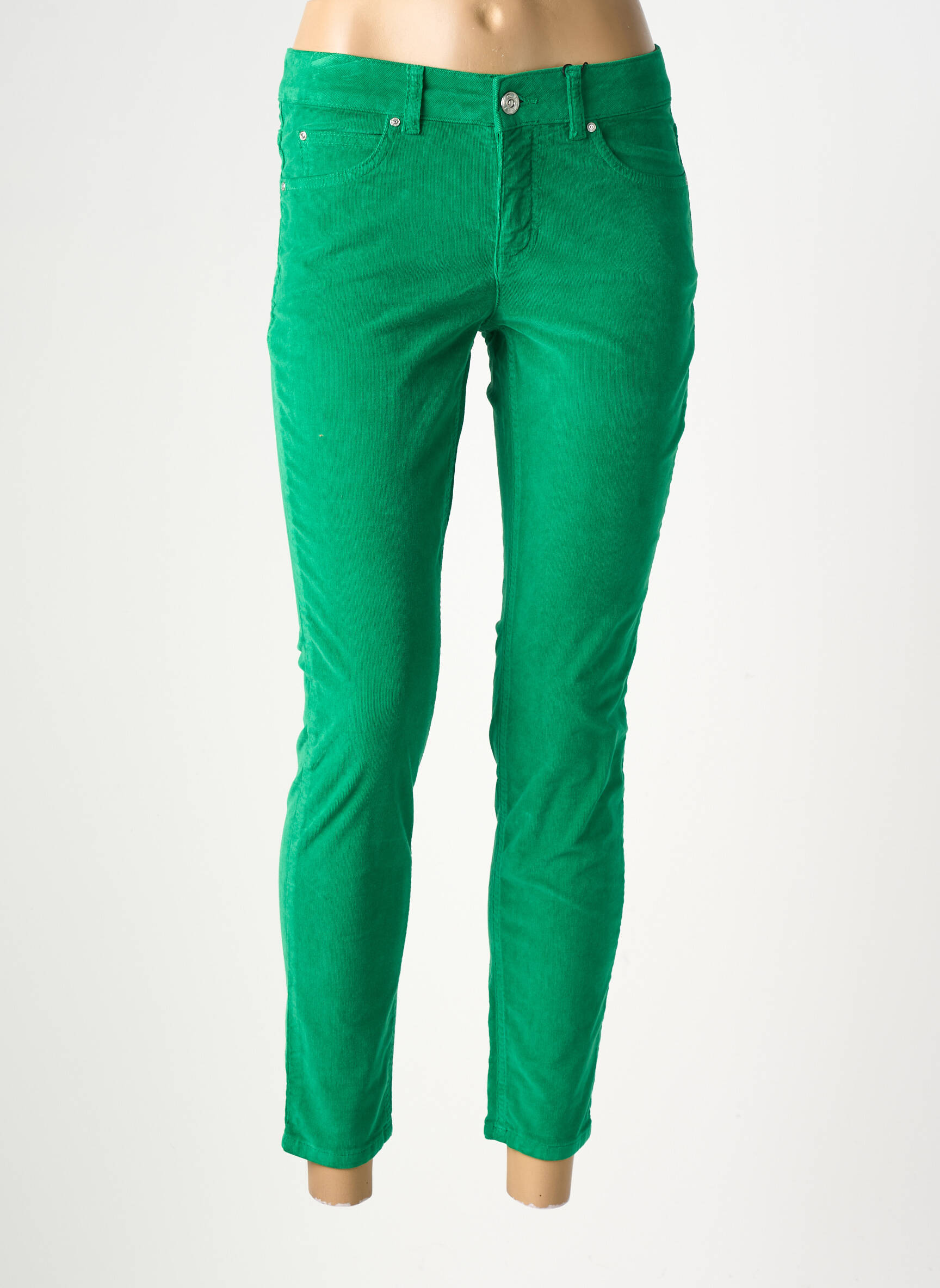 Pantalon slim elasticitate mărime normală verde OUI femeie