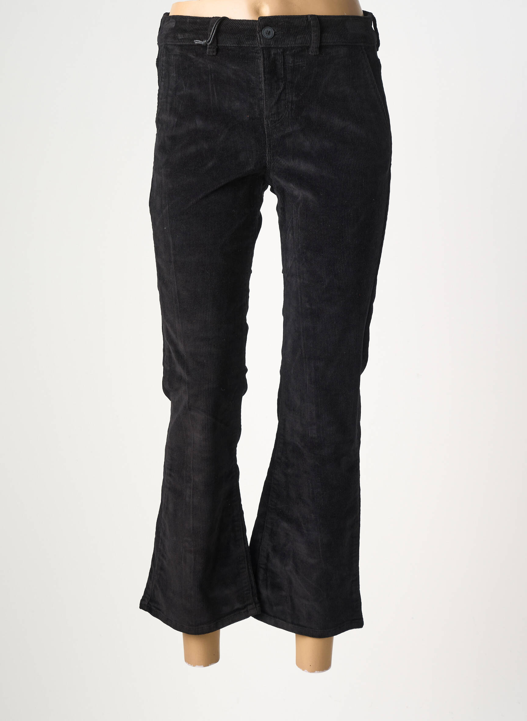 Pantalon evazat elasticitate mărime normală negru HAPPY femeie
