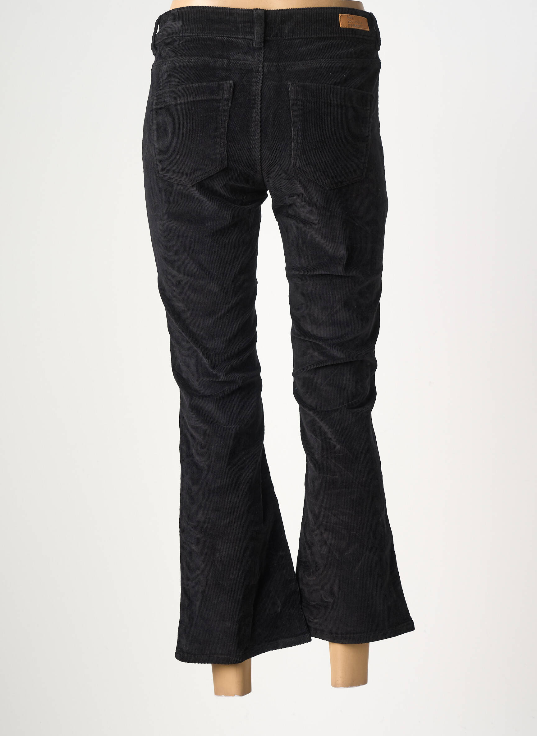 Pantalon evazat elasticitate mărime normală negru HAPPY femeie
