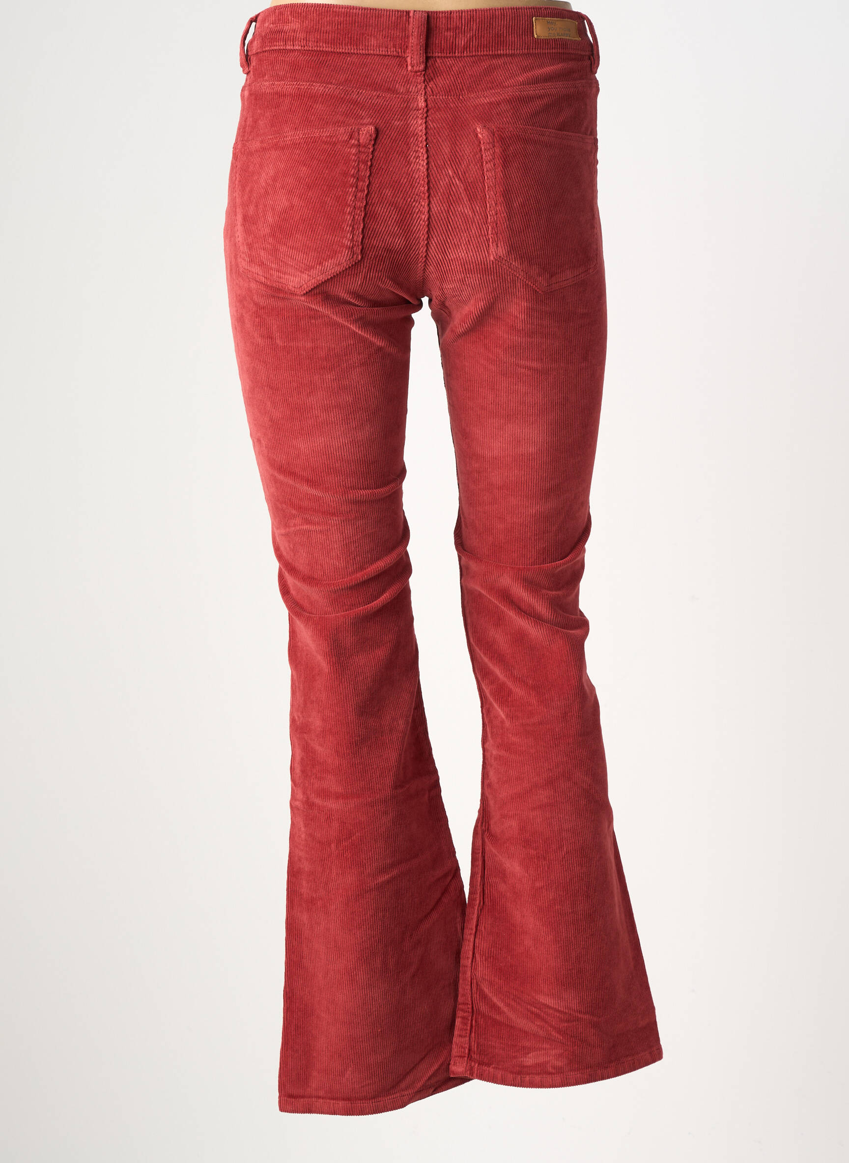 Pantalon evazat elasticitate talie înaltă portocalie HAPPY femeie