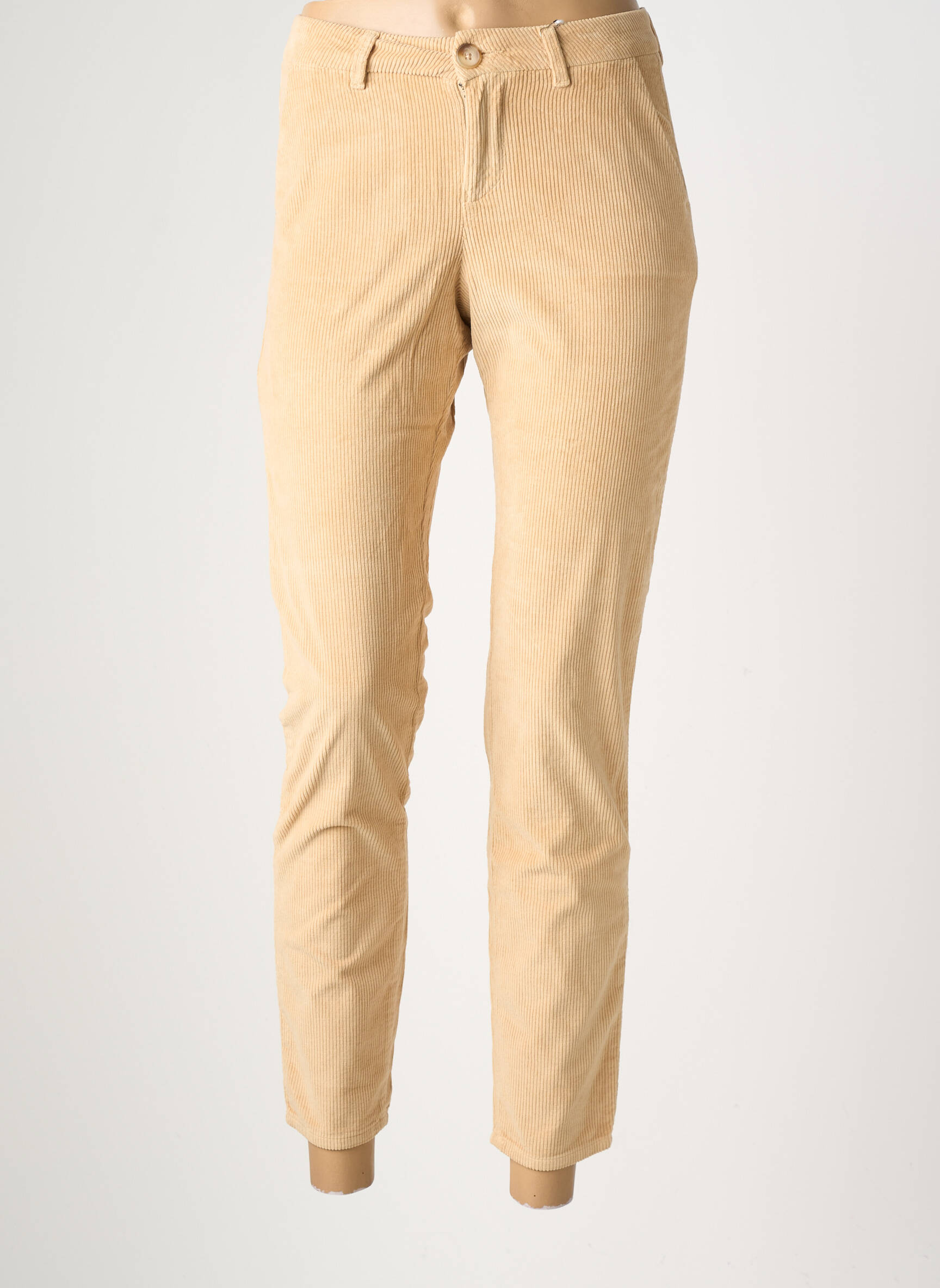 Pantalon chino elasticitate mărime normală bej KANOPE femeie