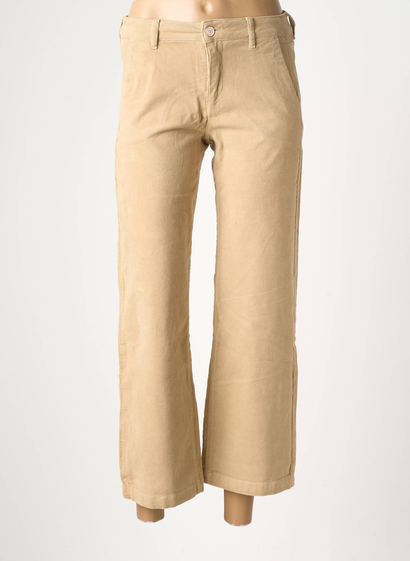 Pantalon 7/8 elasticitate mărime normală bej HAPPY femeie