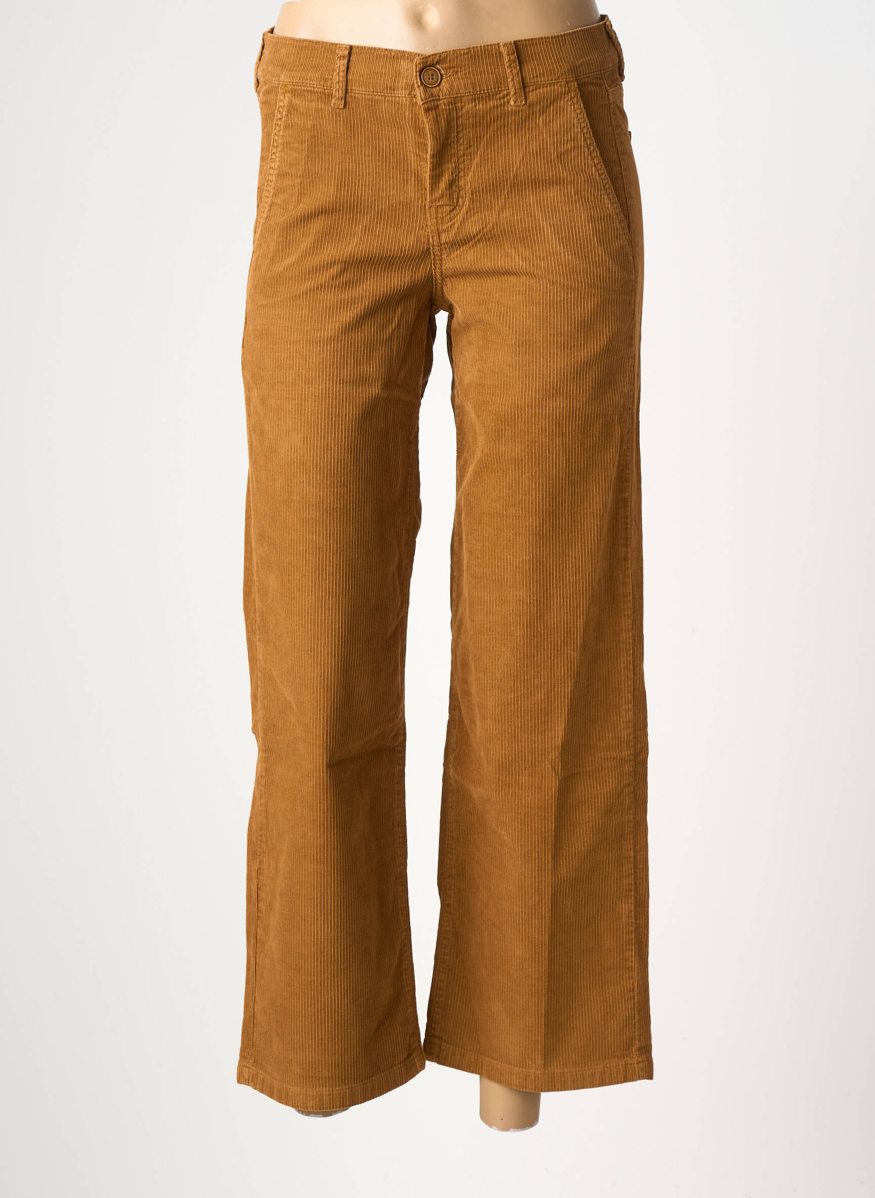 Pantalon 7/8 talie înaltă talie înaltă galben HAPPY femeie