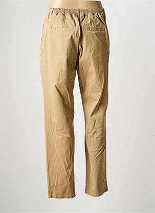 Pantalon chino țesătură poplin mărime normală bej HAPPY femeie