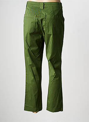Pantalon drept țesătură poplin mărime normală verde KANOPE femeie