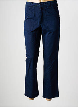 Pantalon drept țesătură poplin mărime normală albastru KANOPE femeie