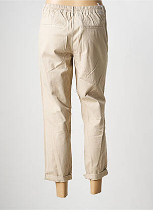 Pantalon chino țesătură poplin mărime normală bej HAPPY femeie