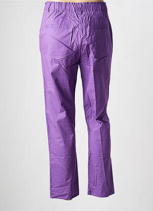 Pantalon drept țesătură poplin mărime normală violet YERSE femeie
