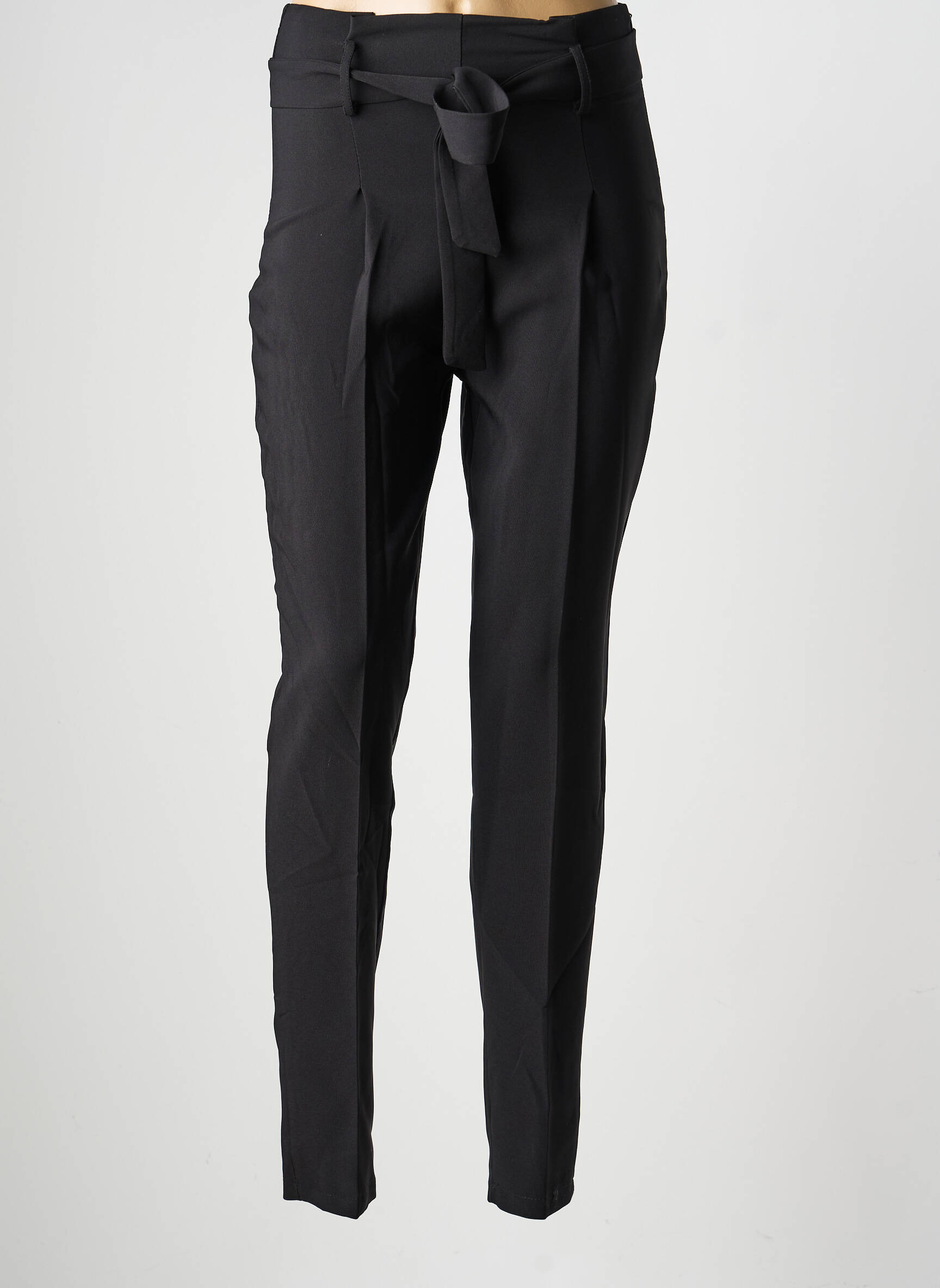 Pantalon slim talie înaltă talie înaltă negru STUDIO PARISIEN femeie
