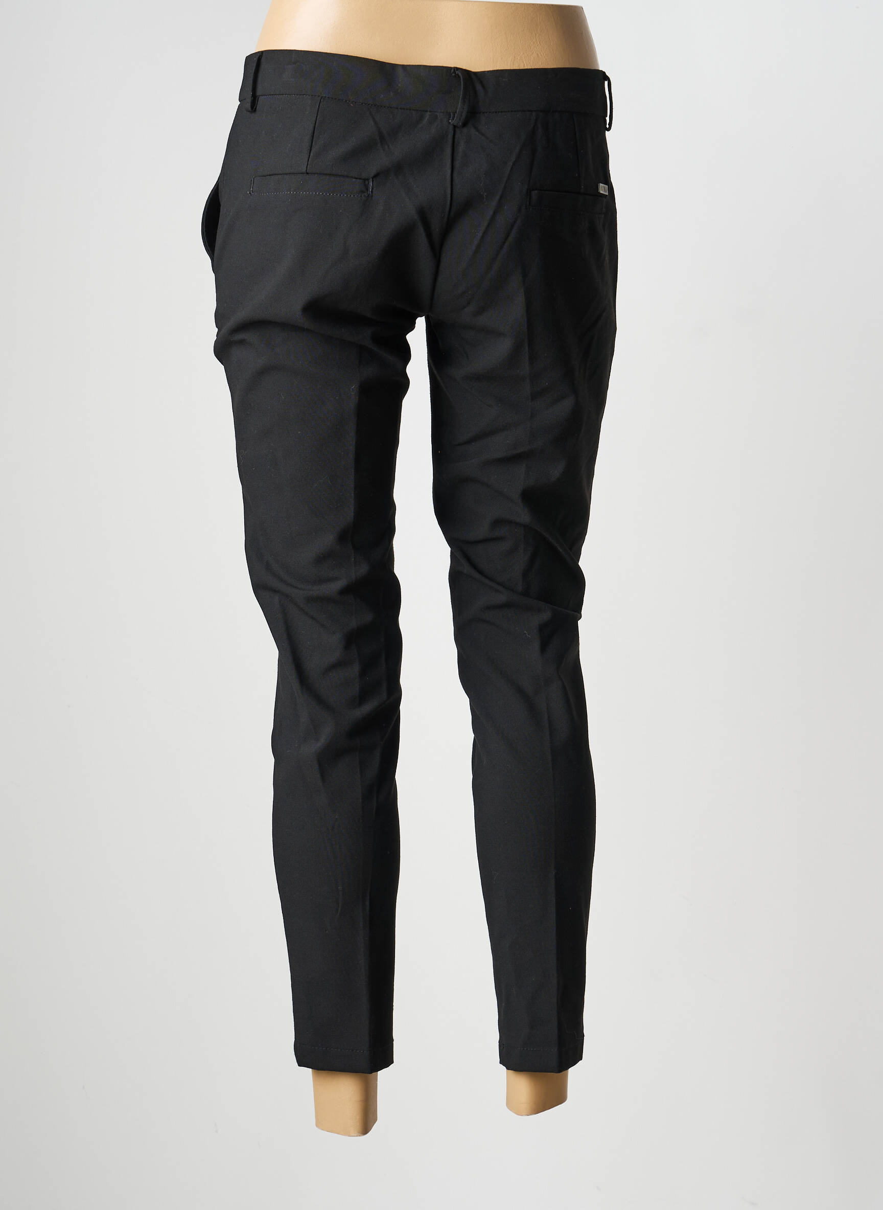 Pantalon chino închidere cu fermoar sub clapetă cu nasturi mărime normală negru REIKO femeie