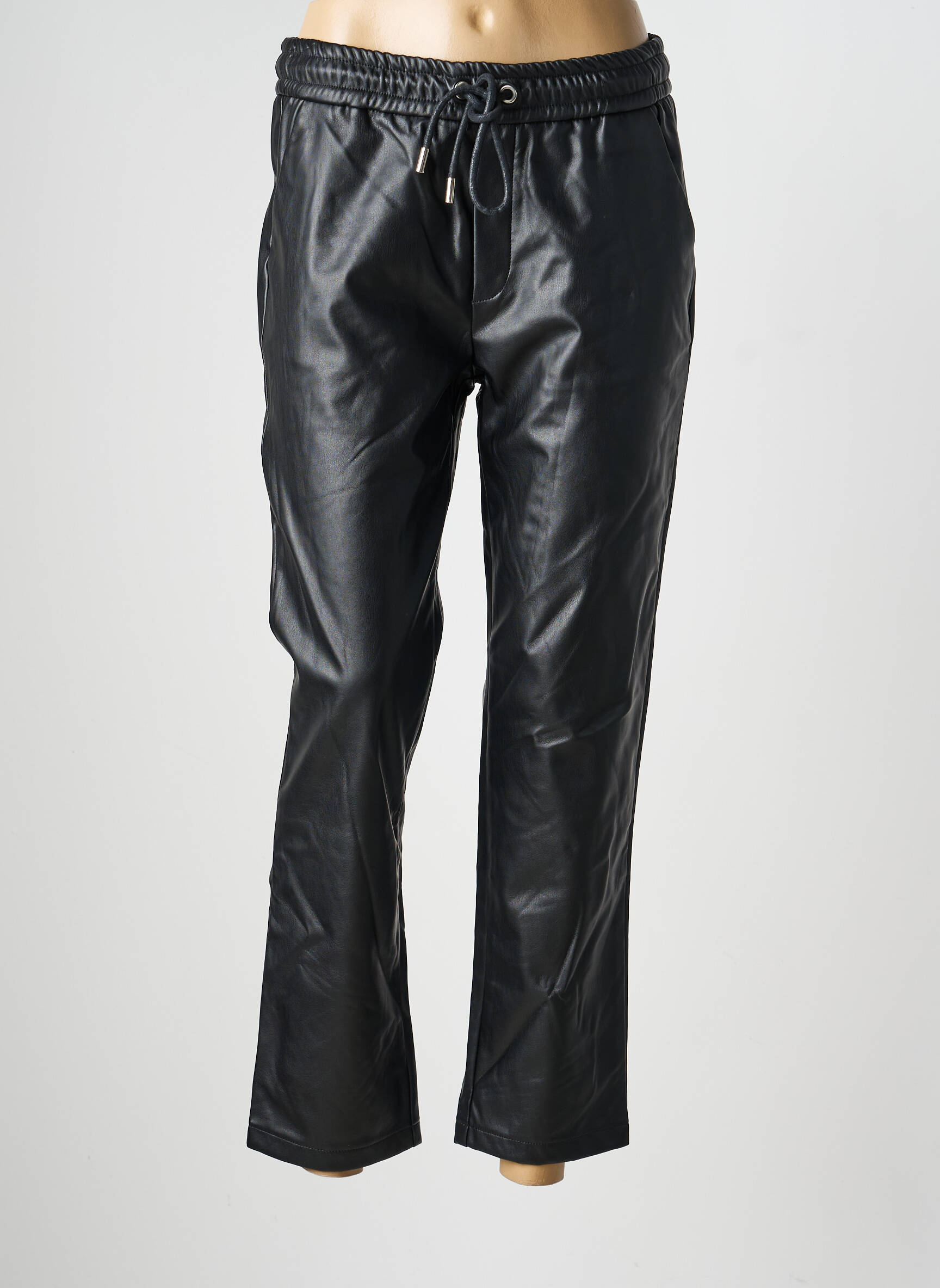 Pantalon drept talie elastică mărime normală negru KANOPE femeie