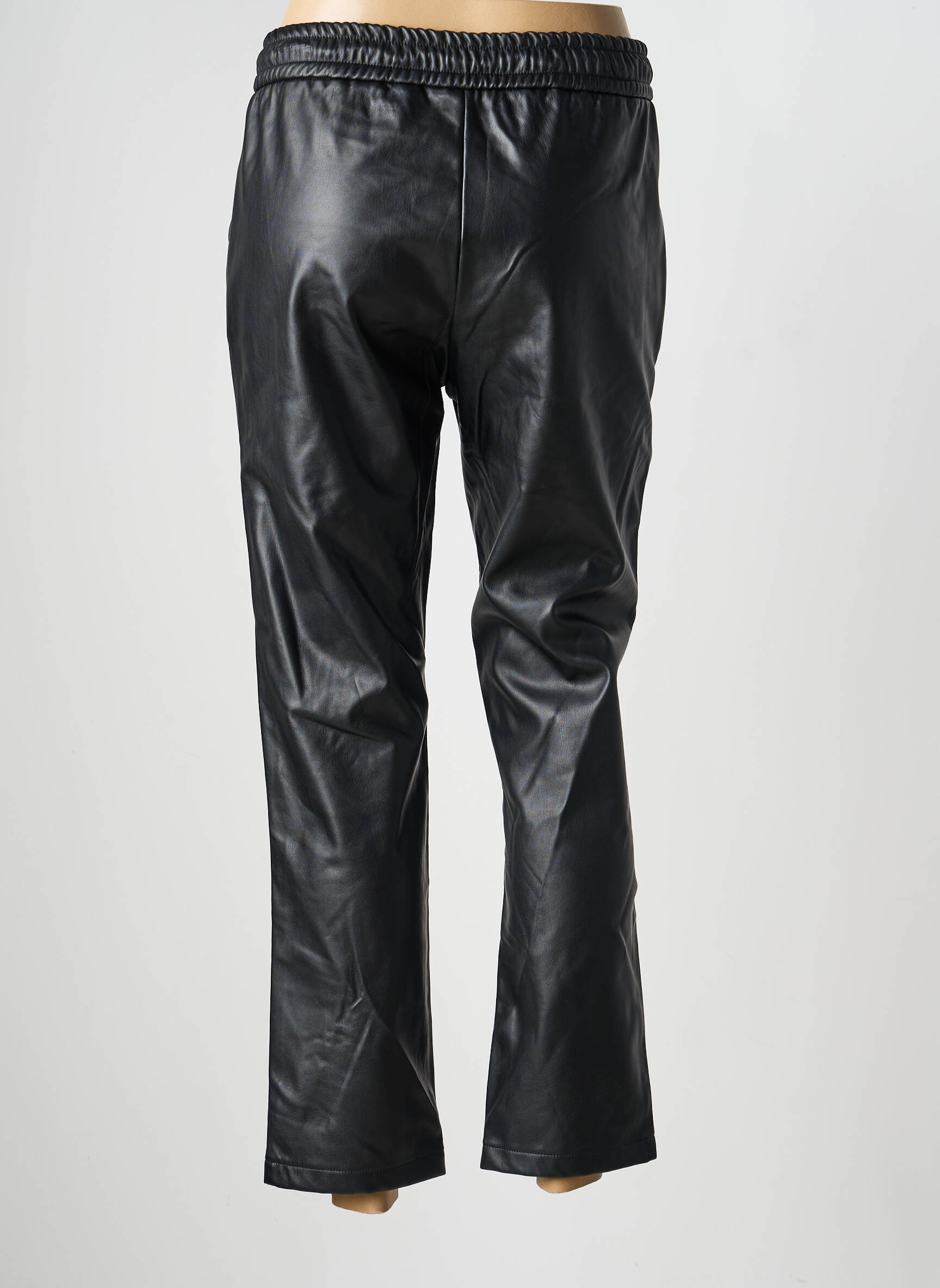 Pantalon drept talie elastică mărime normală negru KANOPE femeie