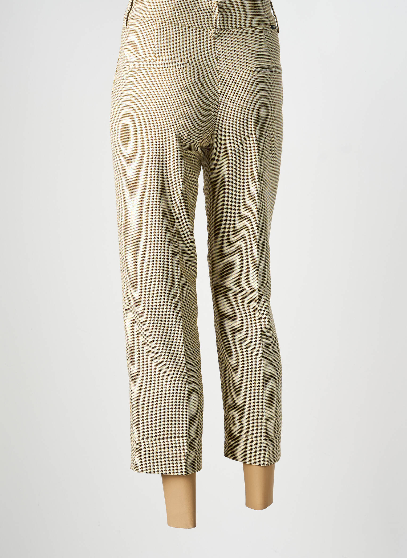 Pantalon 7/8 talie cu cleme mărime normală bej REIKO femeie