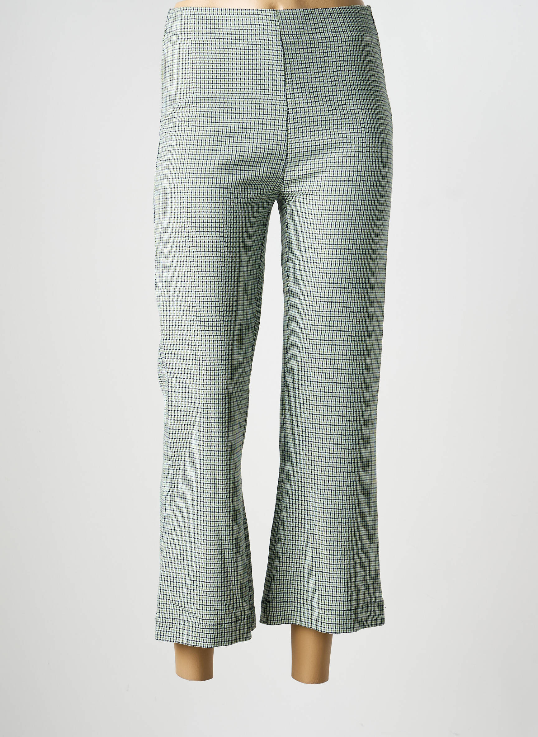 Pantalon 7/8 talie înaltă talie înaltă verde INDI & COLD femeie