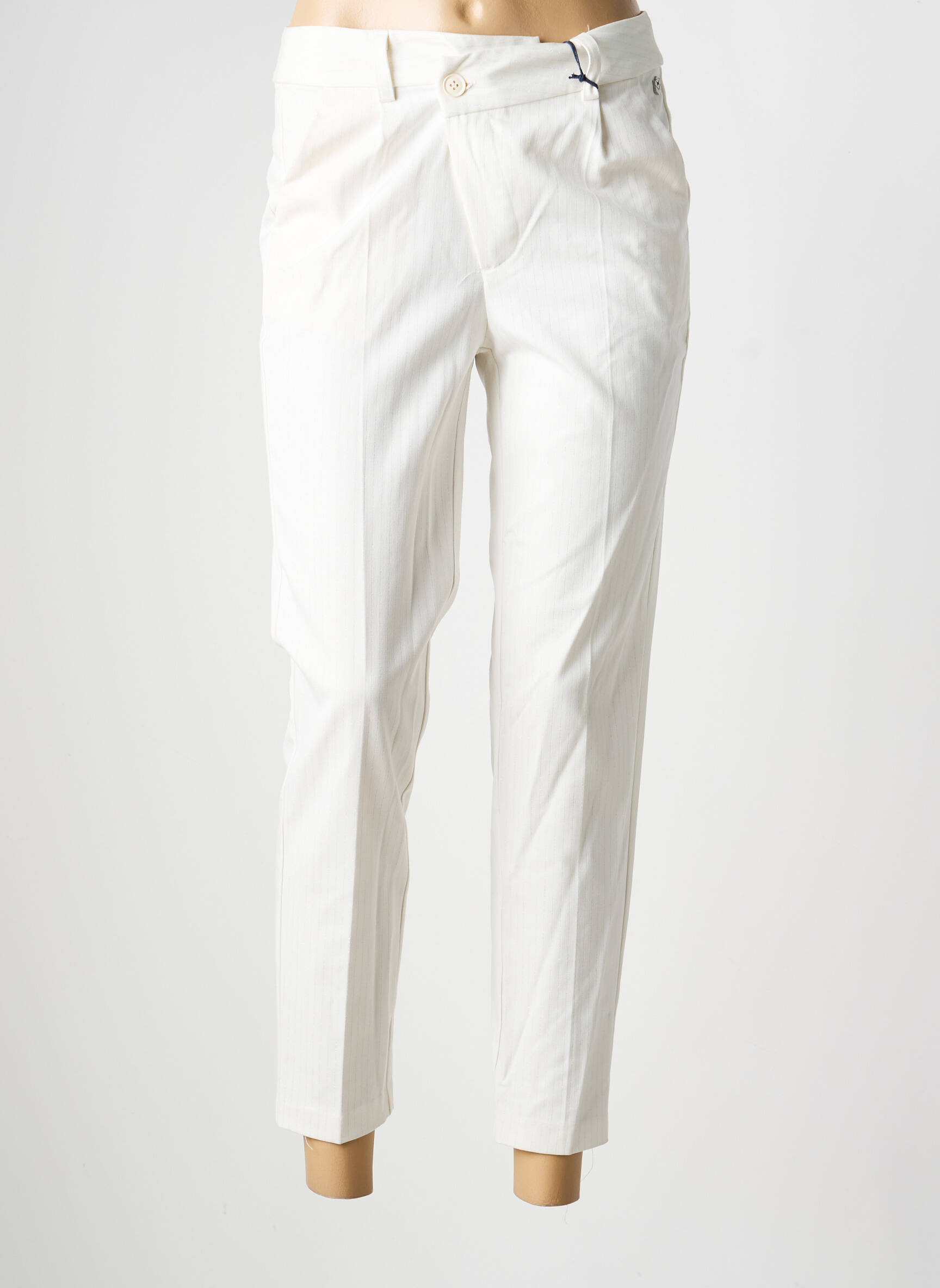 Pantalon 7/8 talie cu cleme mărime normală bej FREEMAN T.PORTER femeie