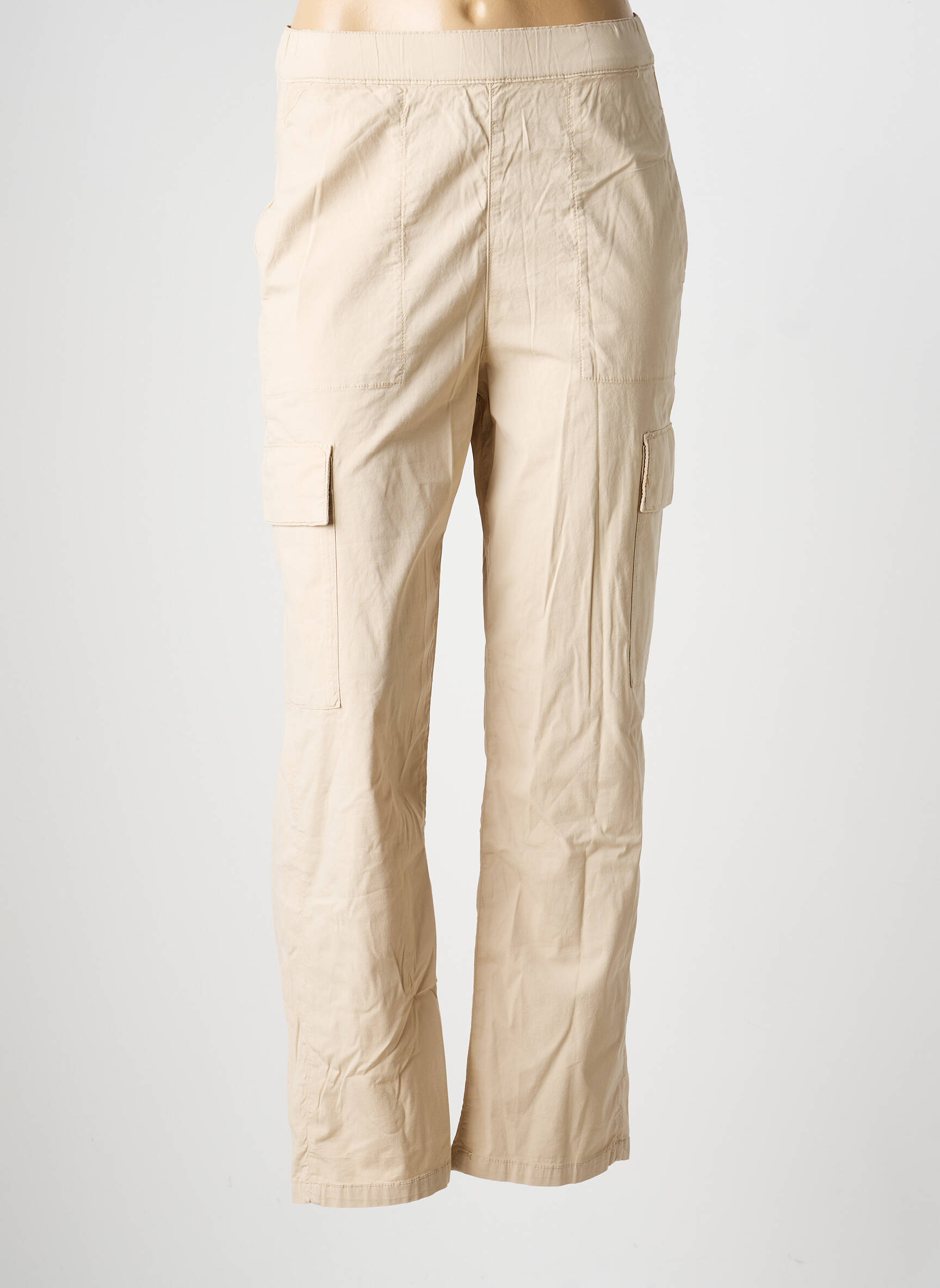 Pantalon cargo subțire mărime normală bej REIKO femeie