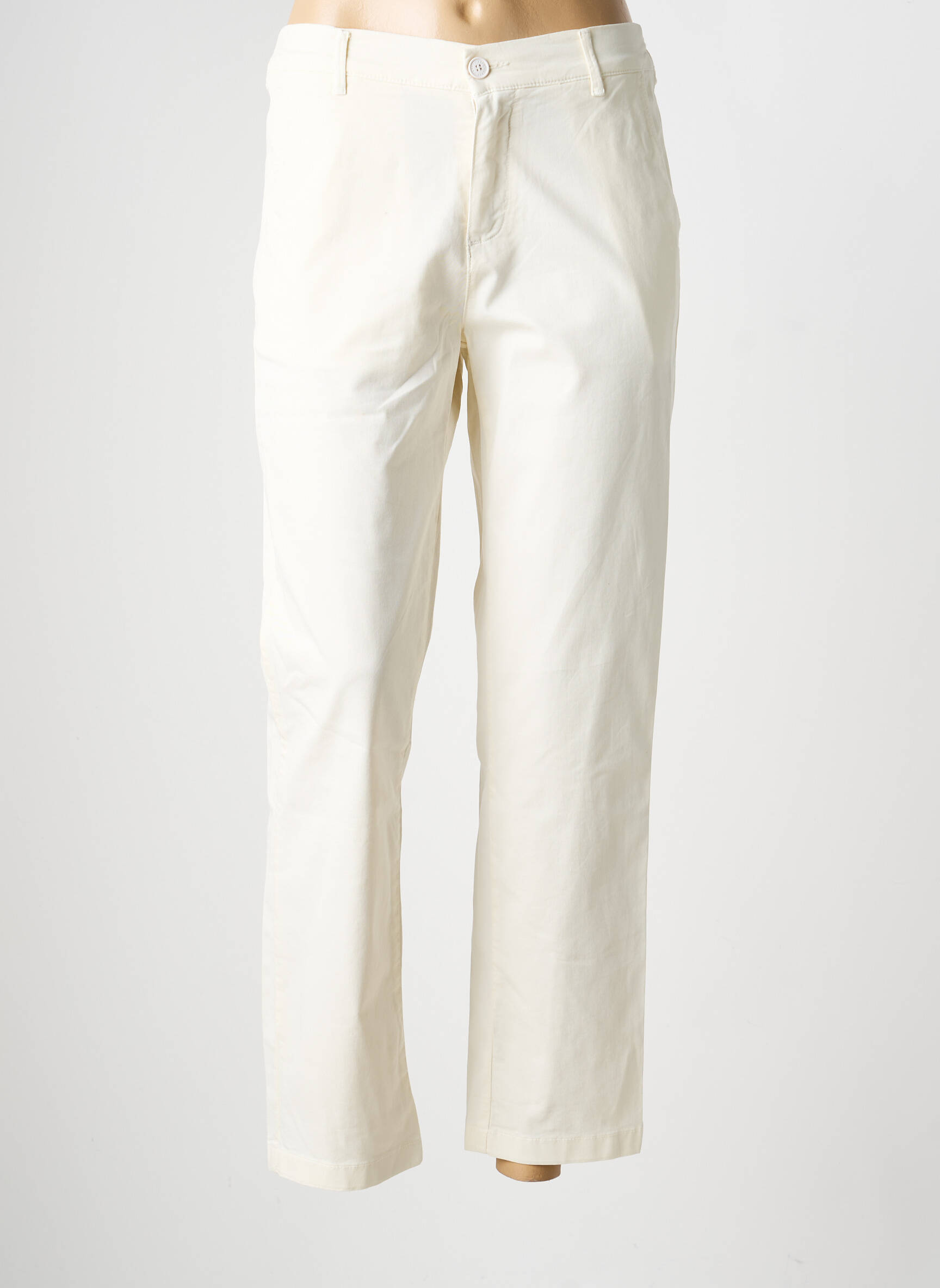 Pantalon 7/8 talie elastică mărime normală bej HAPPY femeie