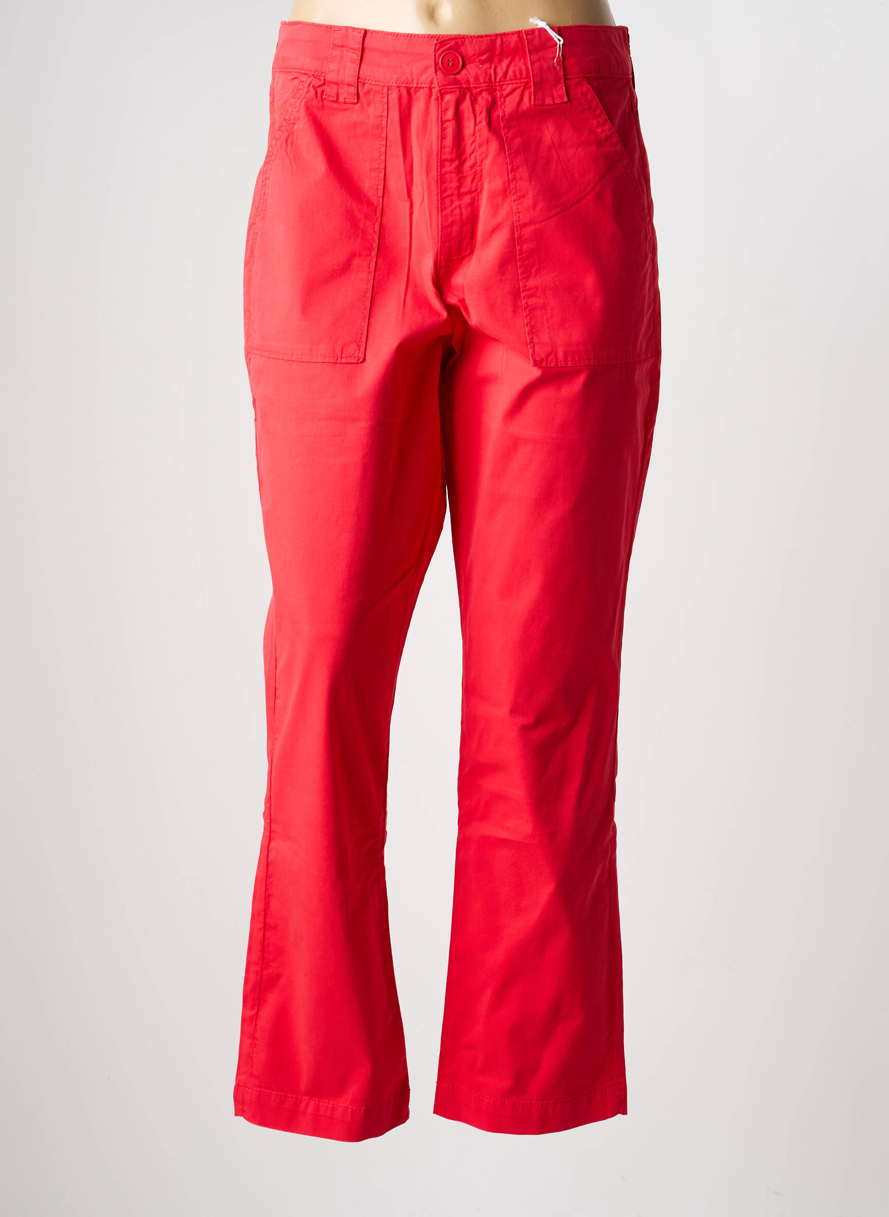 Pantalon drept țesătură poplin mărime normală roșu KANOPE femeie