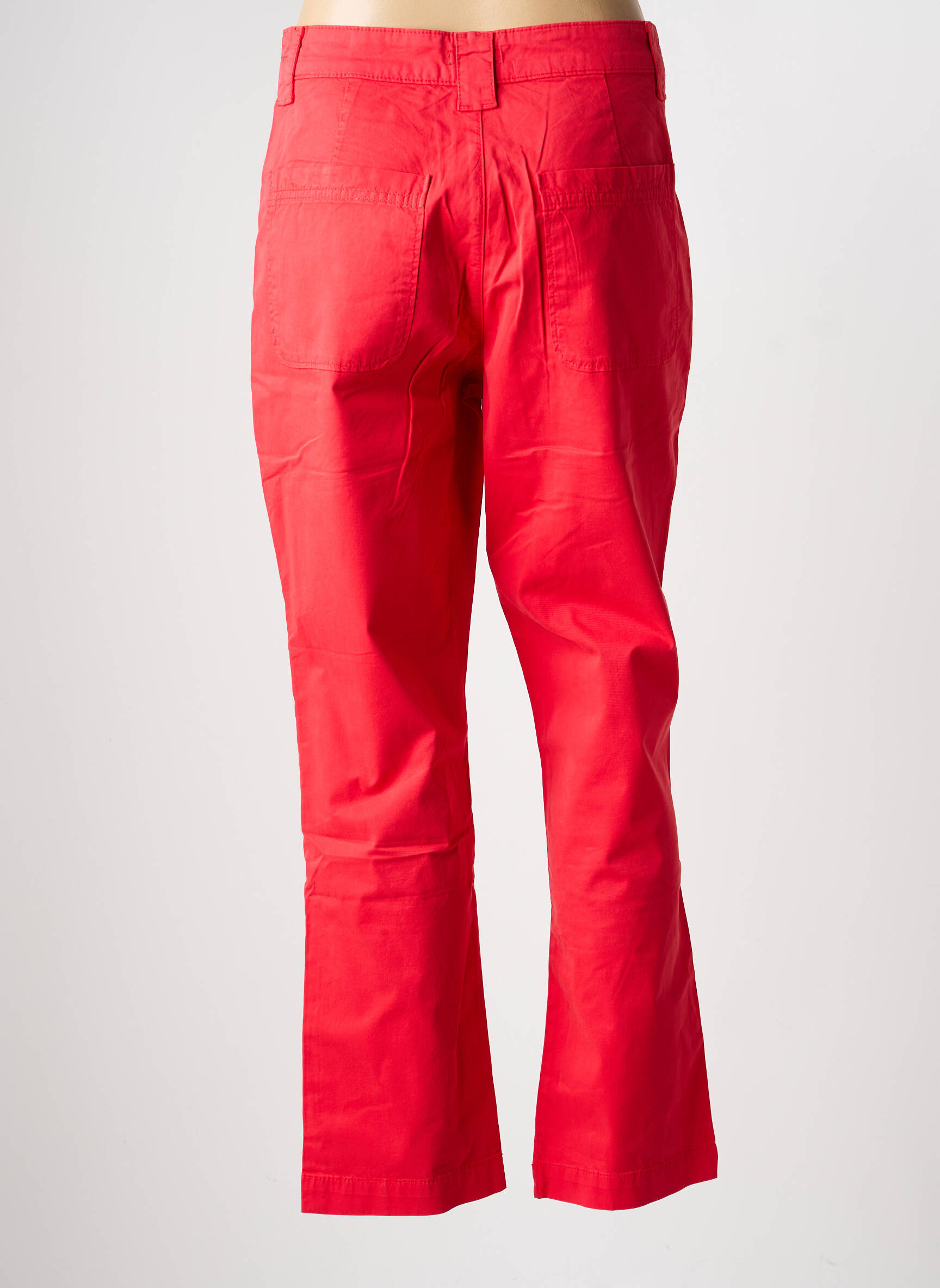 Pantalon drept țesătură poplin mărime normală roșu KANOPE femeie