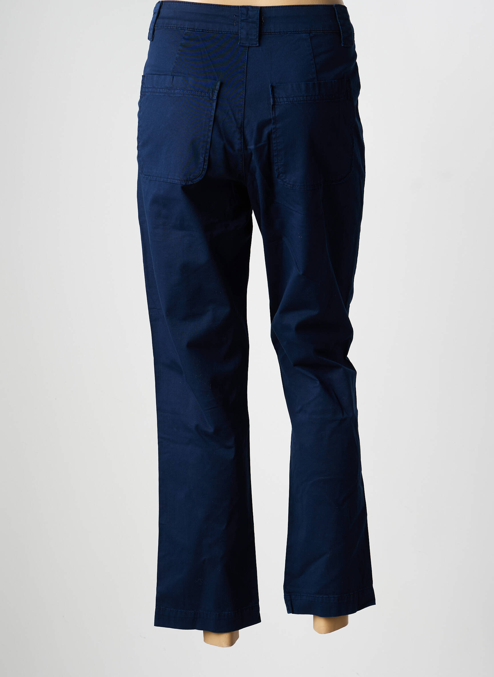 Pantalon drept țesătură poplin mărime normală albastru KANOPE femeie