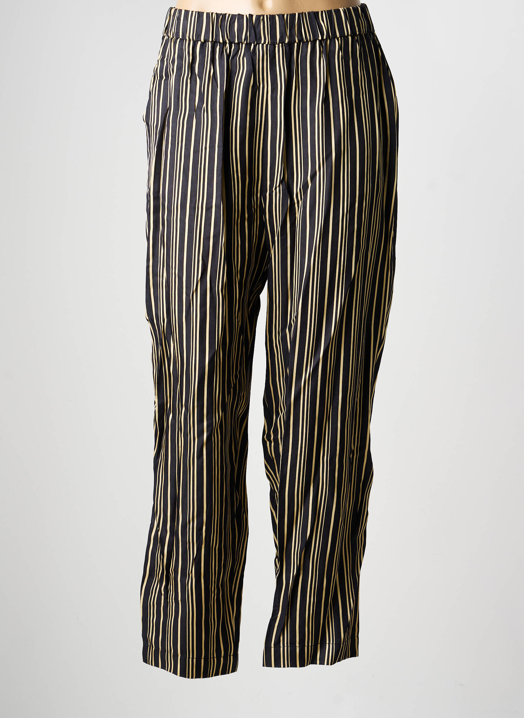 Pantalon drept talie elastică mărime normală negru SUNCOO femeie