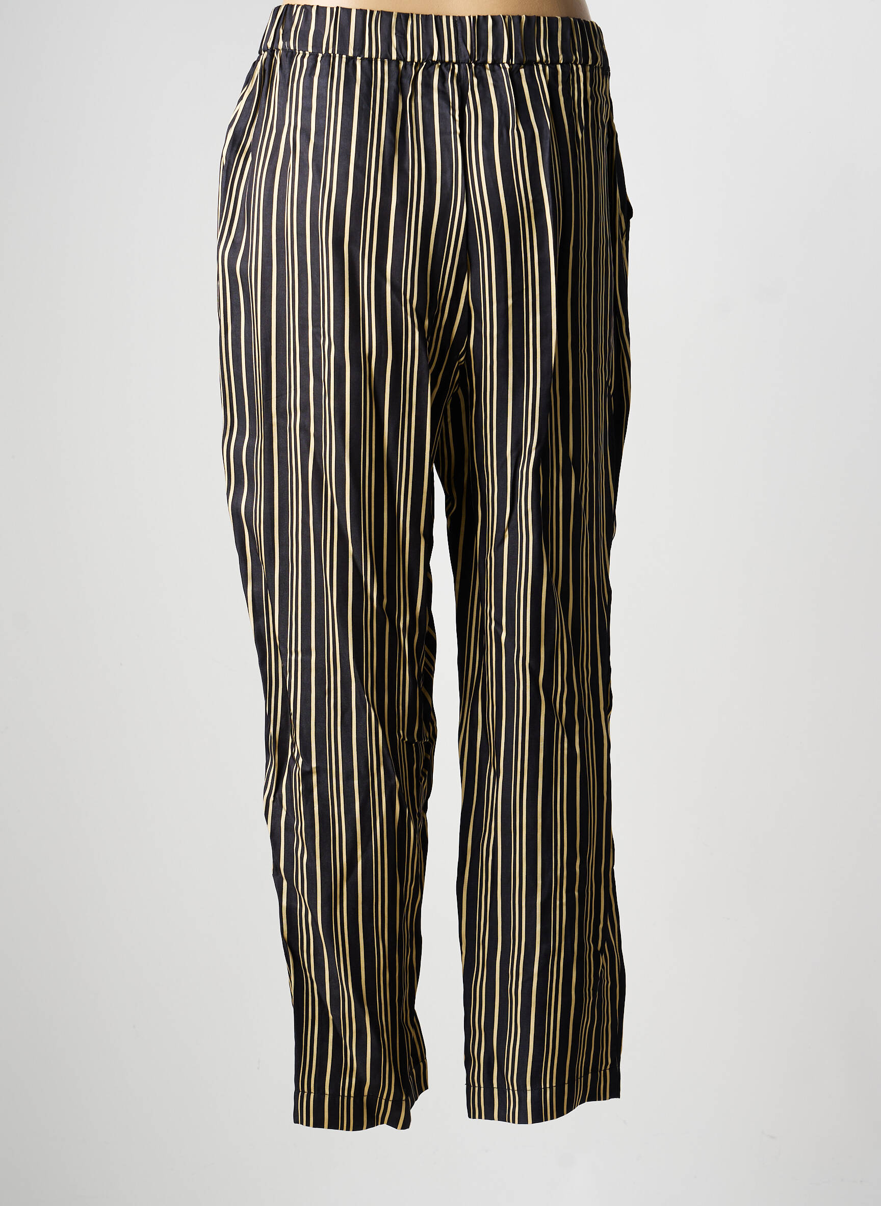 Pantalon drept talie elastică mărime normală negru SUNCOO femeie