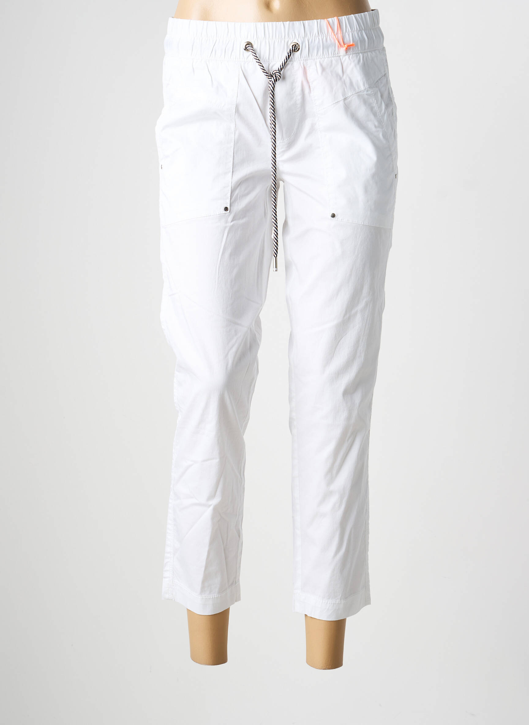 Pantalon 7/8 talie elastică mărime normală alb STREET ONE femeie