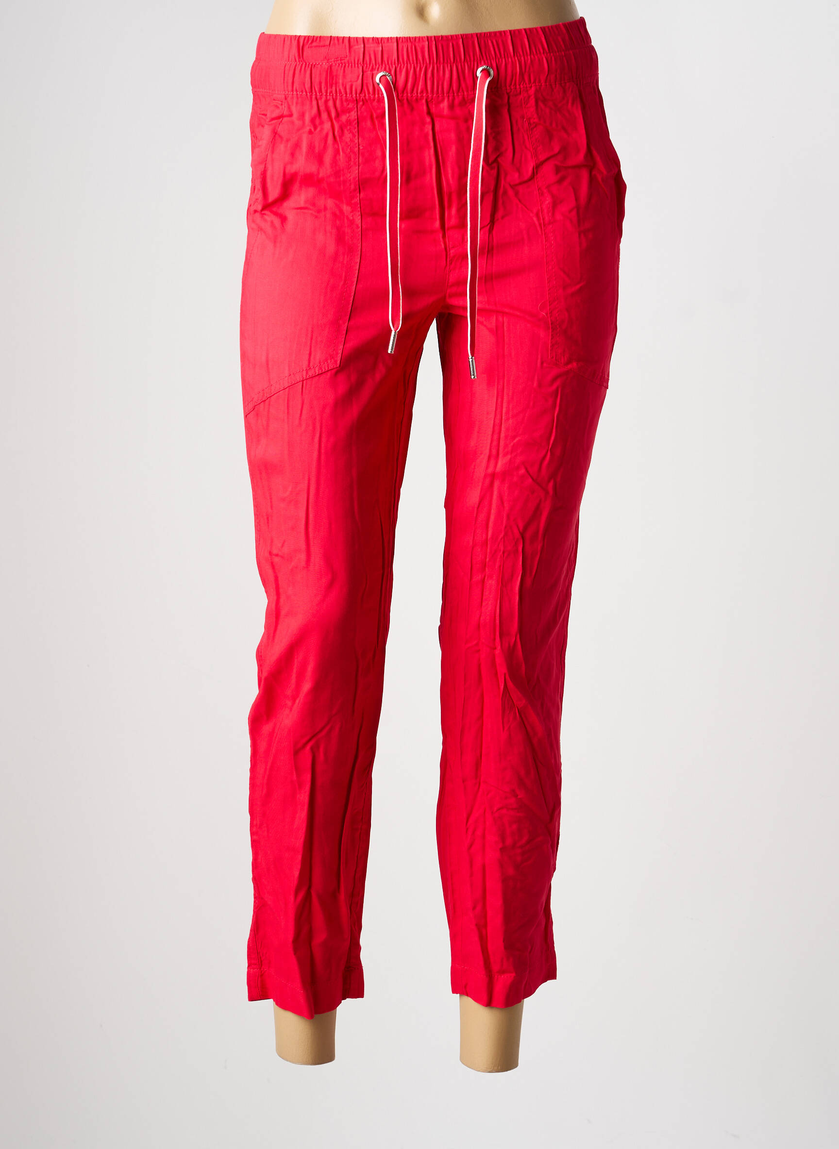 Pantalon 7/8 talie elastică mărime normală roșu STREET ONE femeie