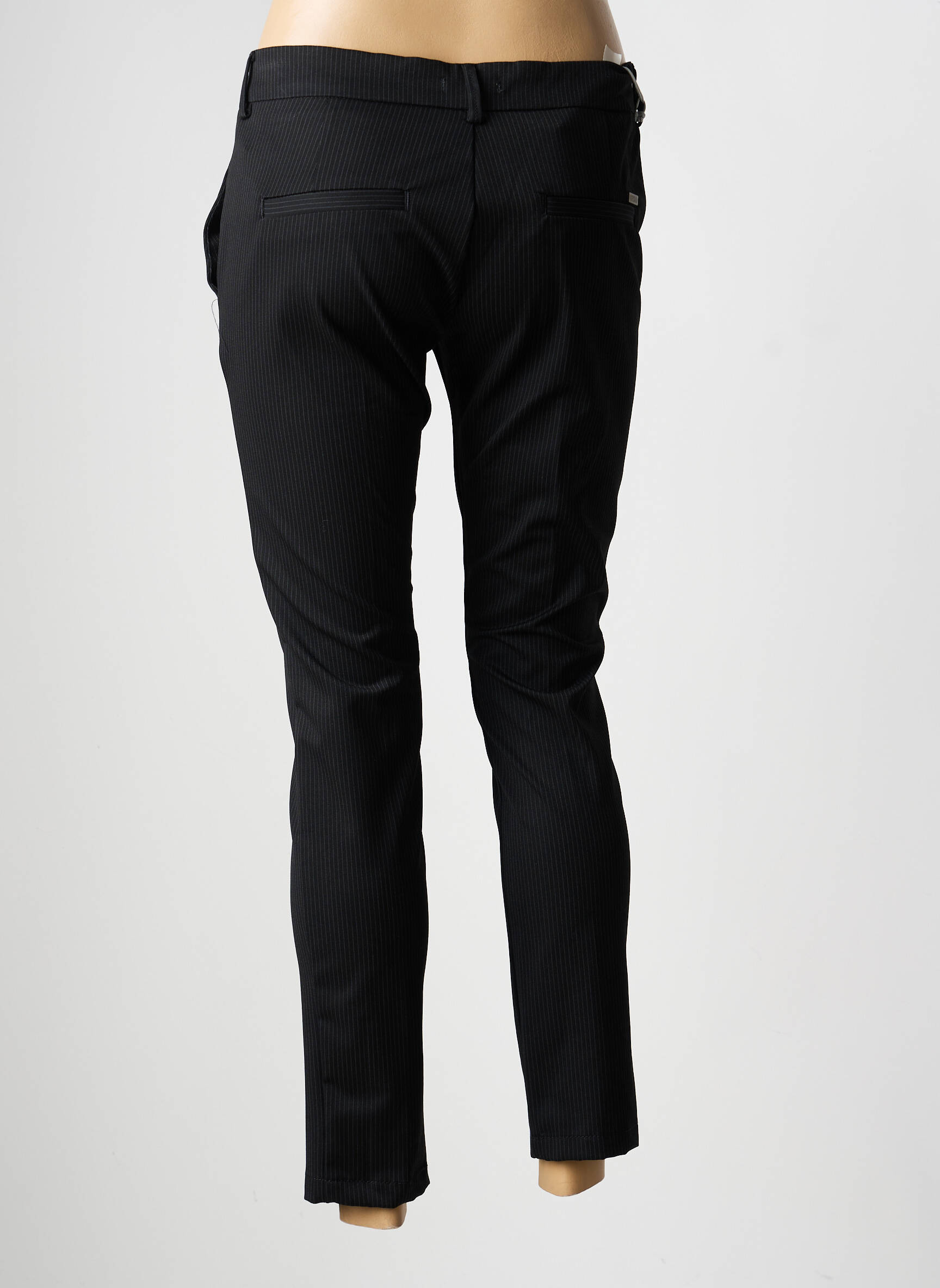 Pantalon 7/8 talie cu cleme mărime normală negru REIKO femeie