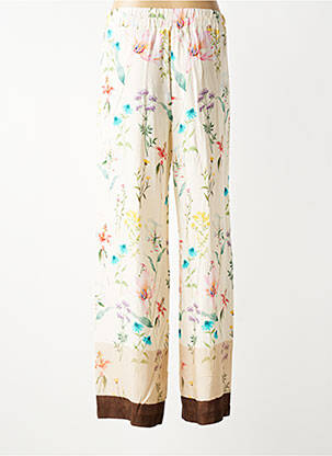 Pantalon larg țesătură crep mărime normală bej VOLPATO femeie