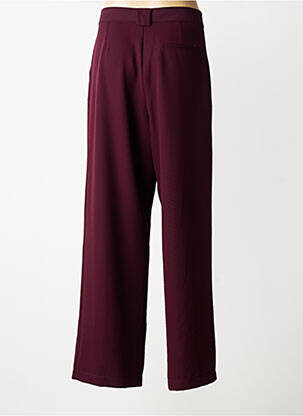 Pantalon larg țesătură crep talie înaltă roșu LUMINA femeie