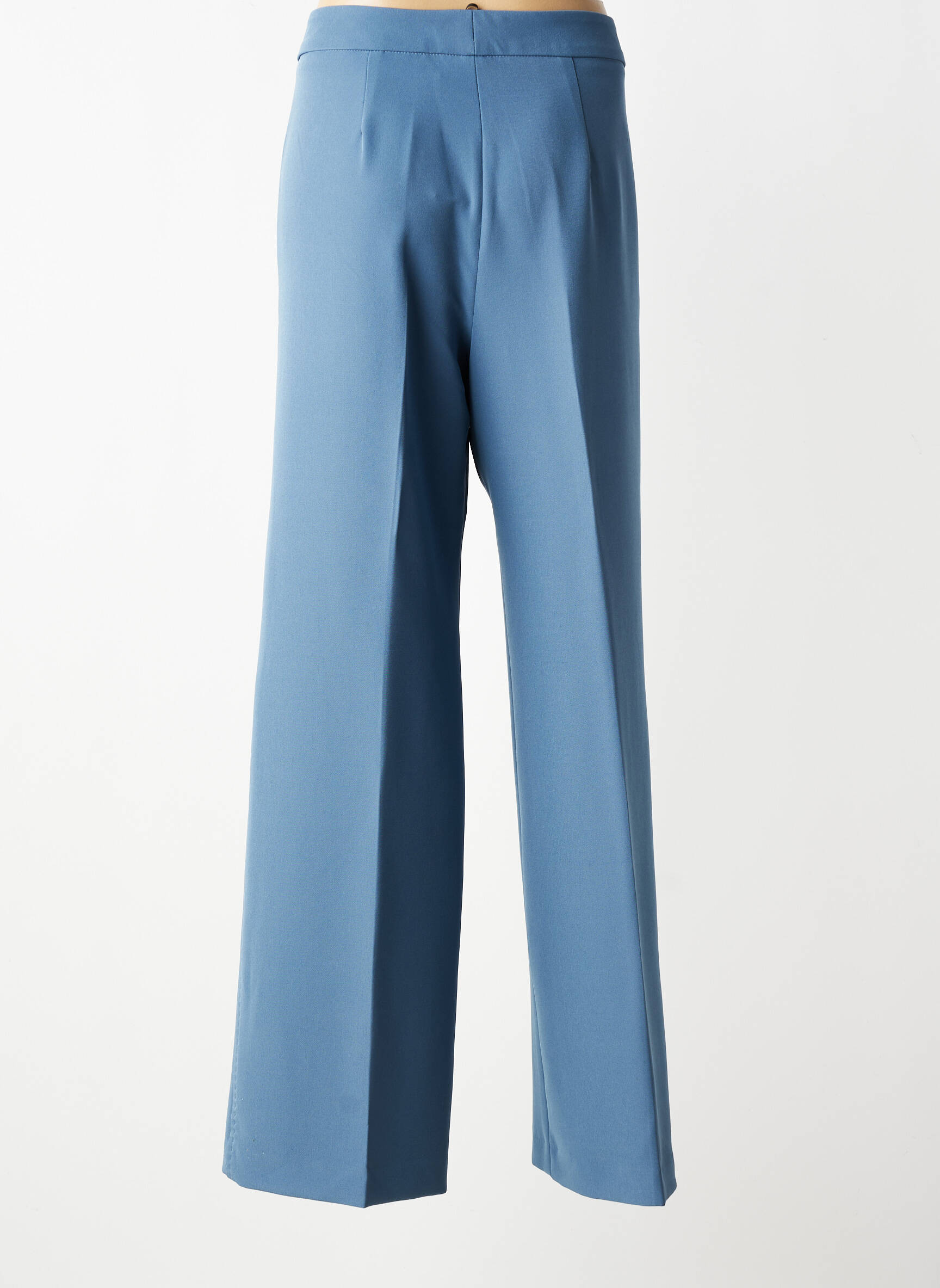 Pantalon larg țesătură crep talie înaltă albastru DIANA GALLESI femeie