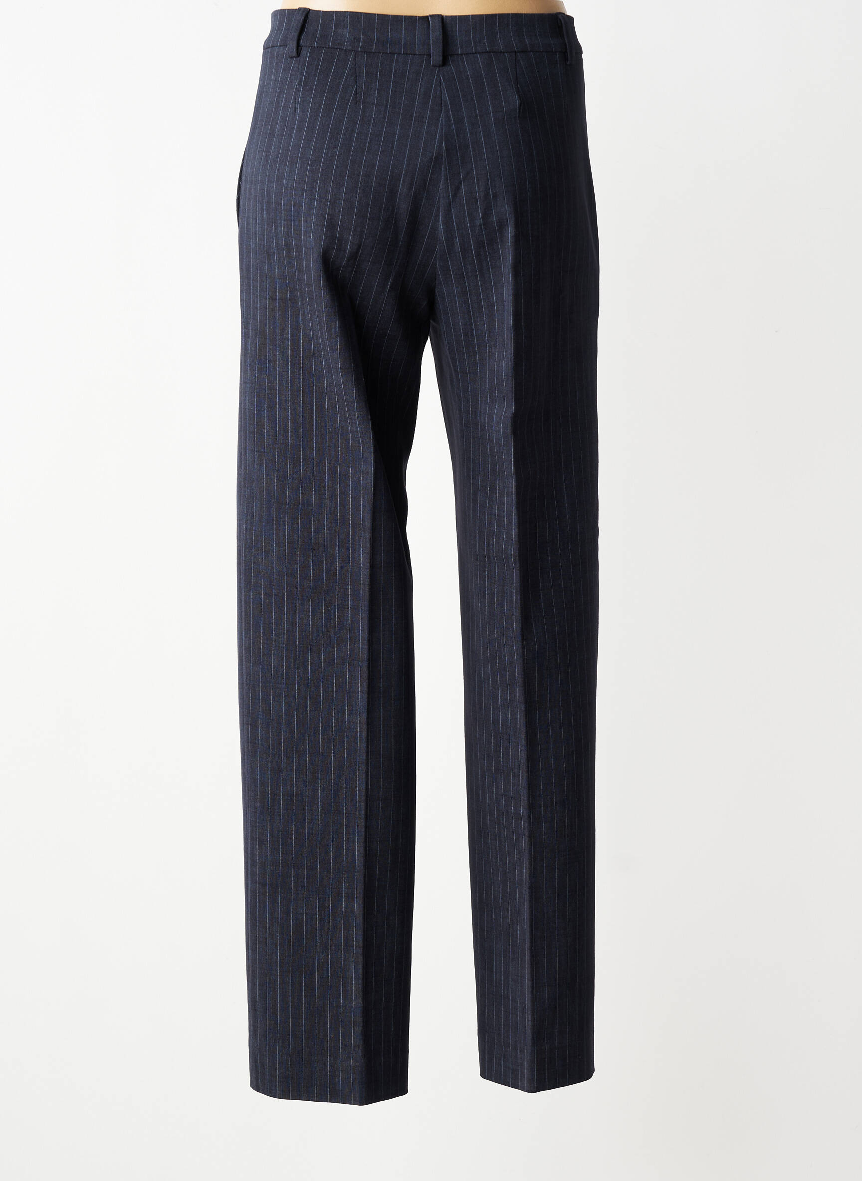 Pantalon drept talie cu cleme mărime normală albastru VOLPATO femeie